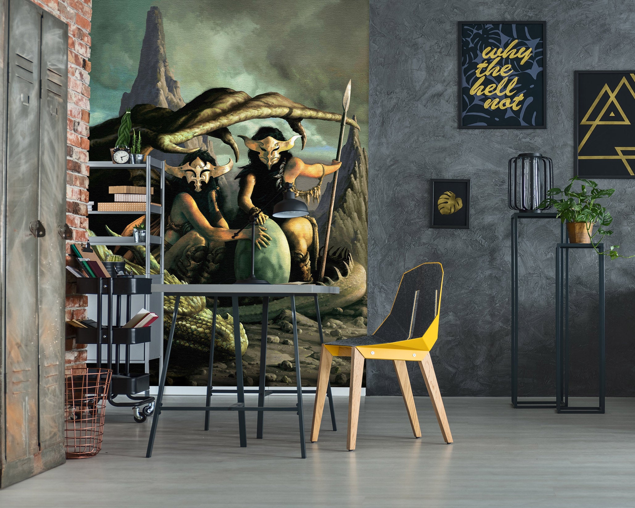 3D Mask Man Dragon Egg 7125 Ciruelo Wall Mural Wall Murals