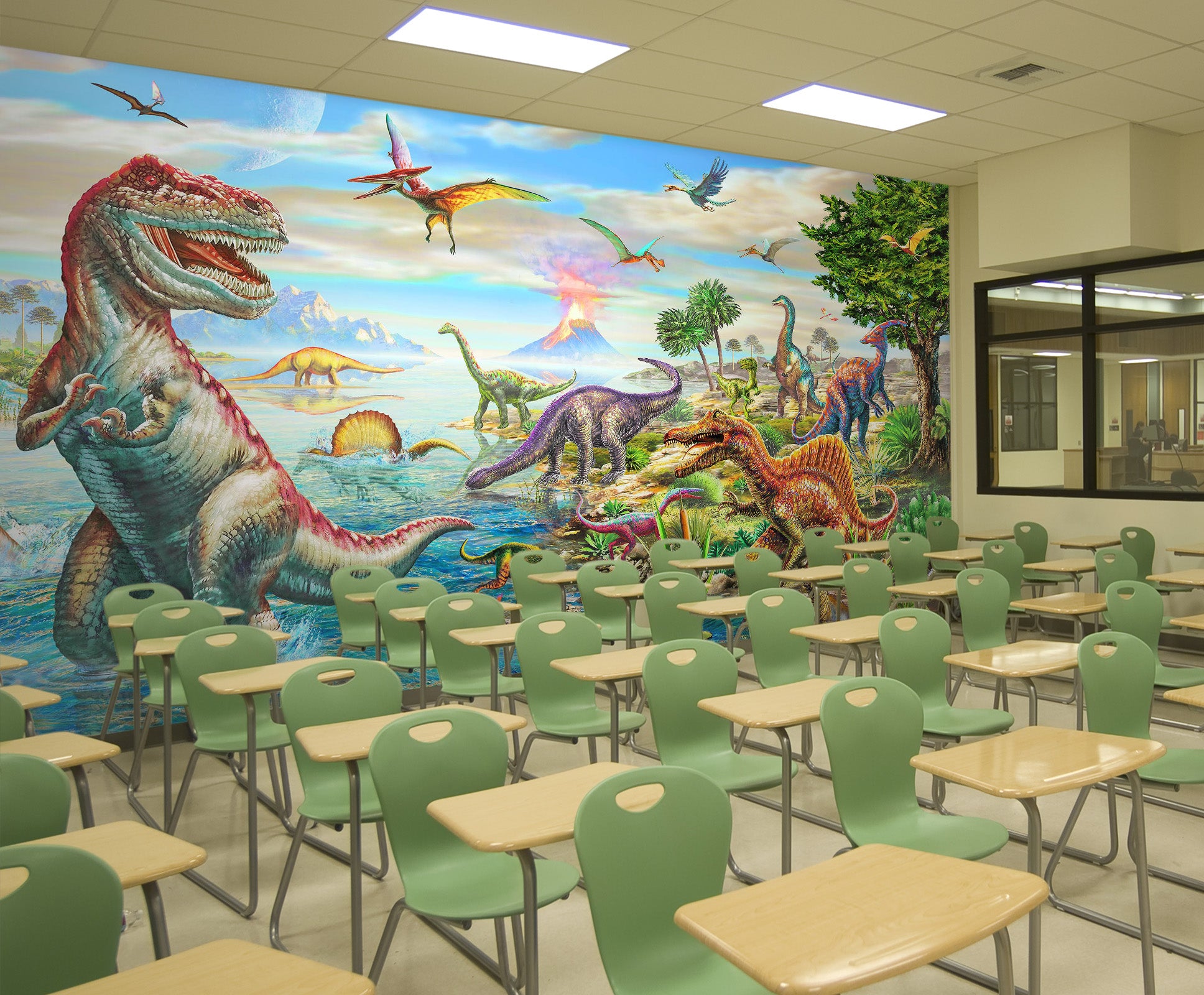 3D Giant Dinosaur 1419 Adrian Chesterman Wall Mural Wall Murals