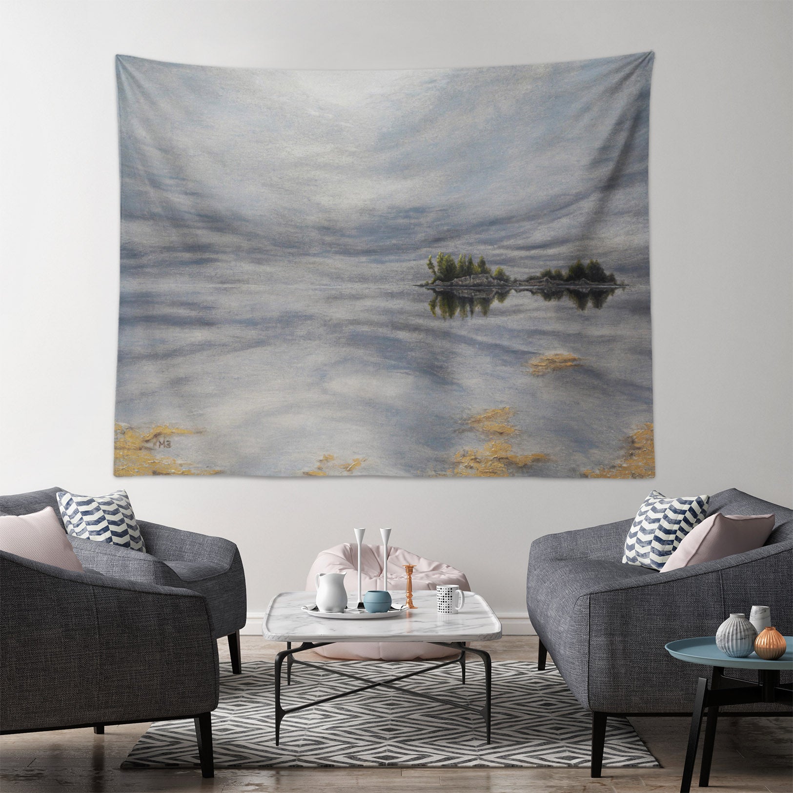 3D Cloud Reflection 864 Marina Zotova Tapestry Hanging Cloth Hang