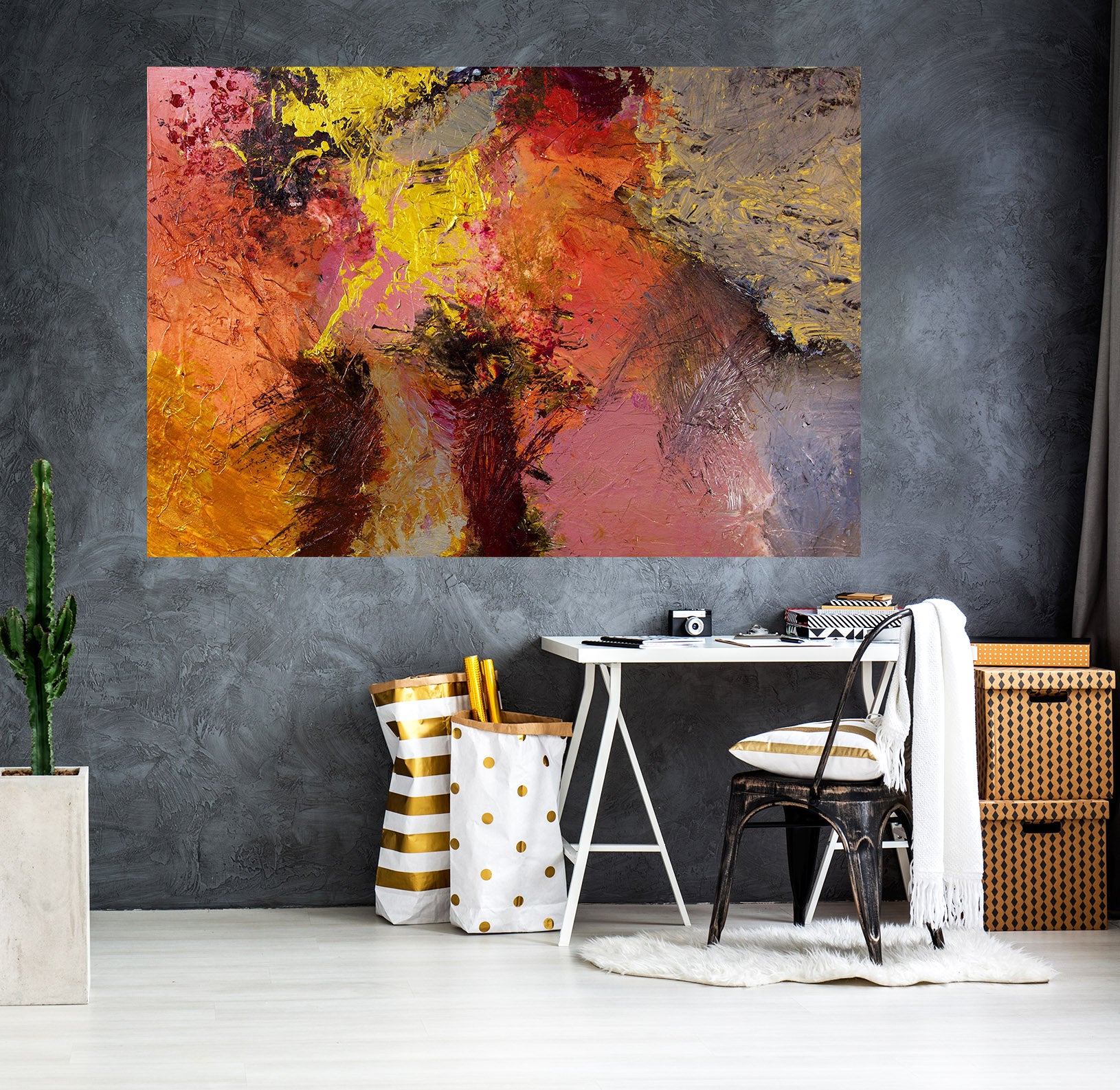 3D Yellow Graffiti 017 Allan P. Friedlander Wall Sticker