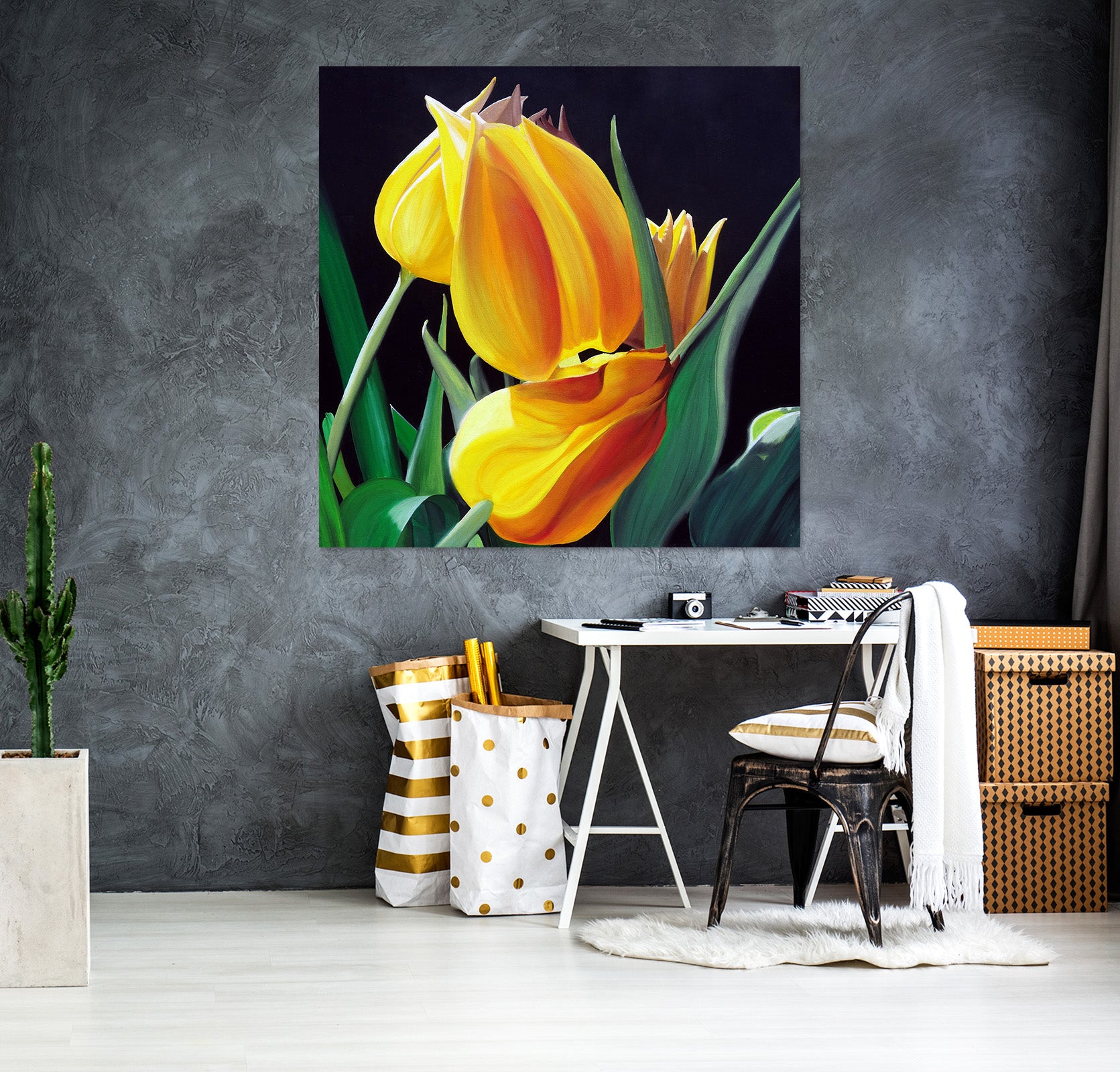 3D Yellow Flower 110122 Matthew Holden Bates Wall Sticker