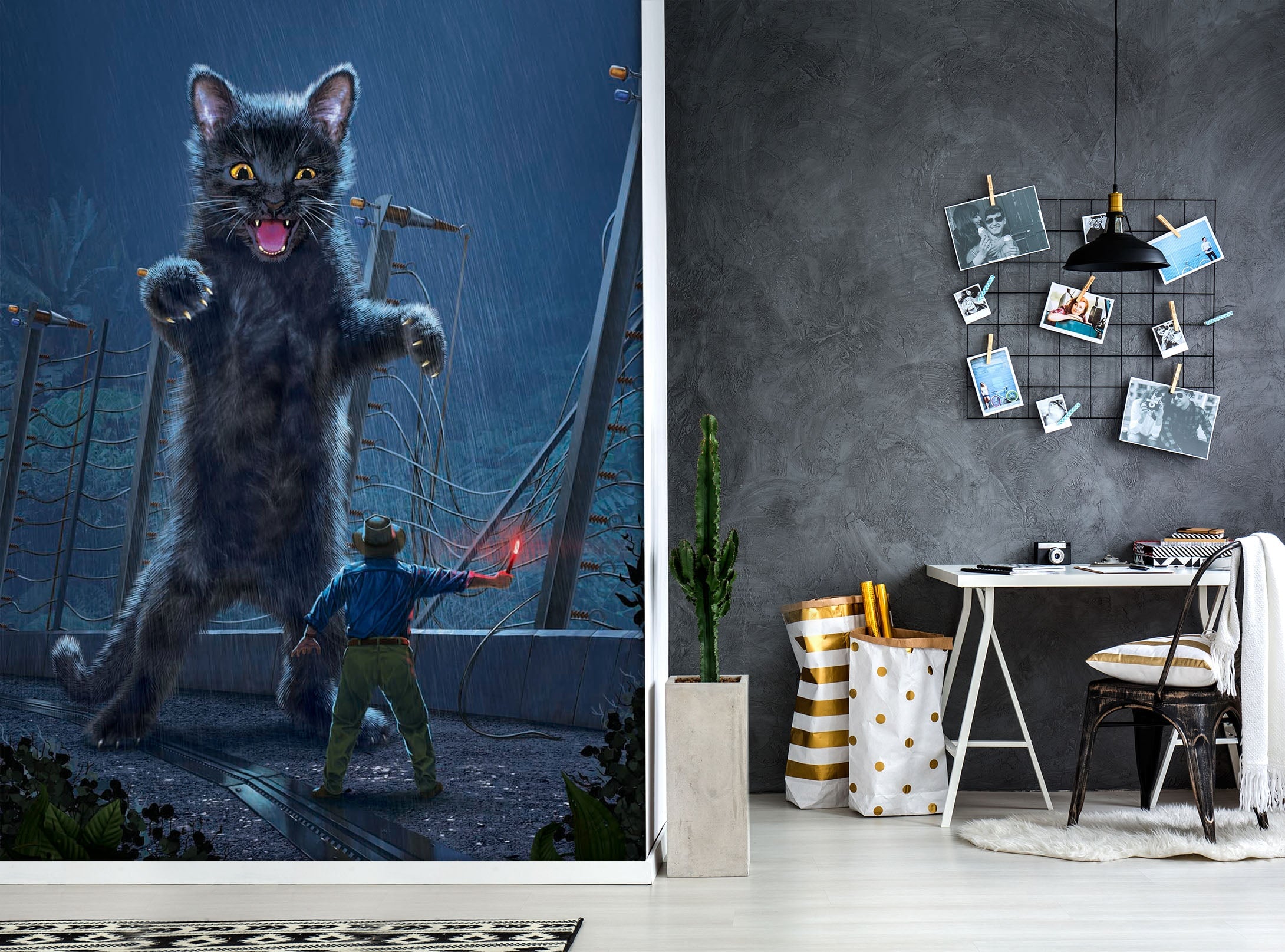 3D Jurassic Kitty 1525 Wall Murals Exclusive Designer Vincent Wallpaper AJ Wallpaper