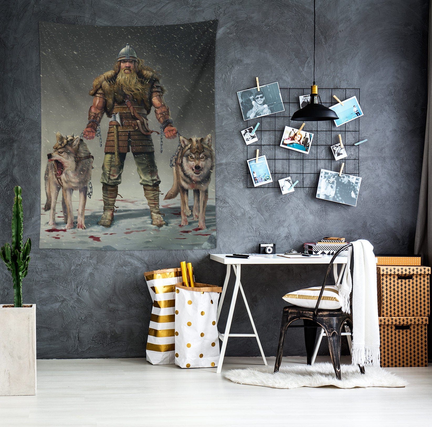 3D Mountain Viking Wolf 11718 Vincent Tapestry Hanging Cloth Hang