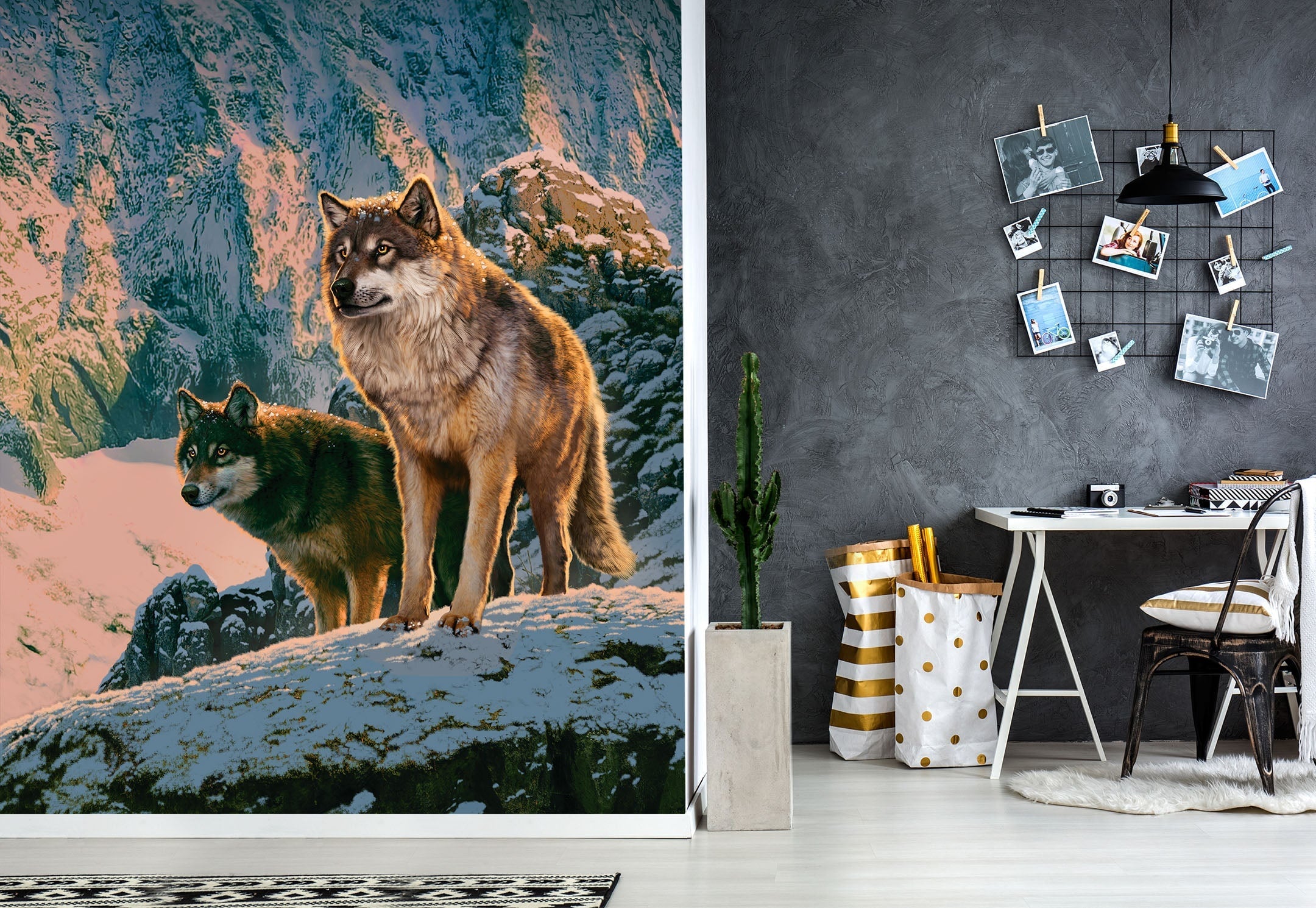 3D Snow Wolf 1572 Wall Murals Exclusive Designer Vincent Wallpaper AJ Wallpaper