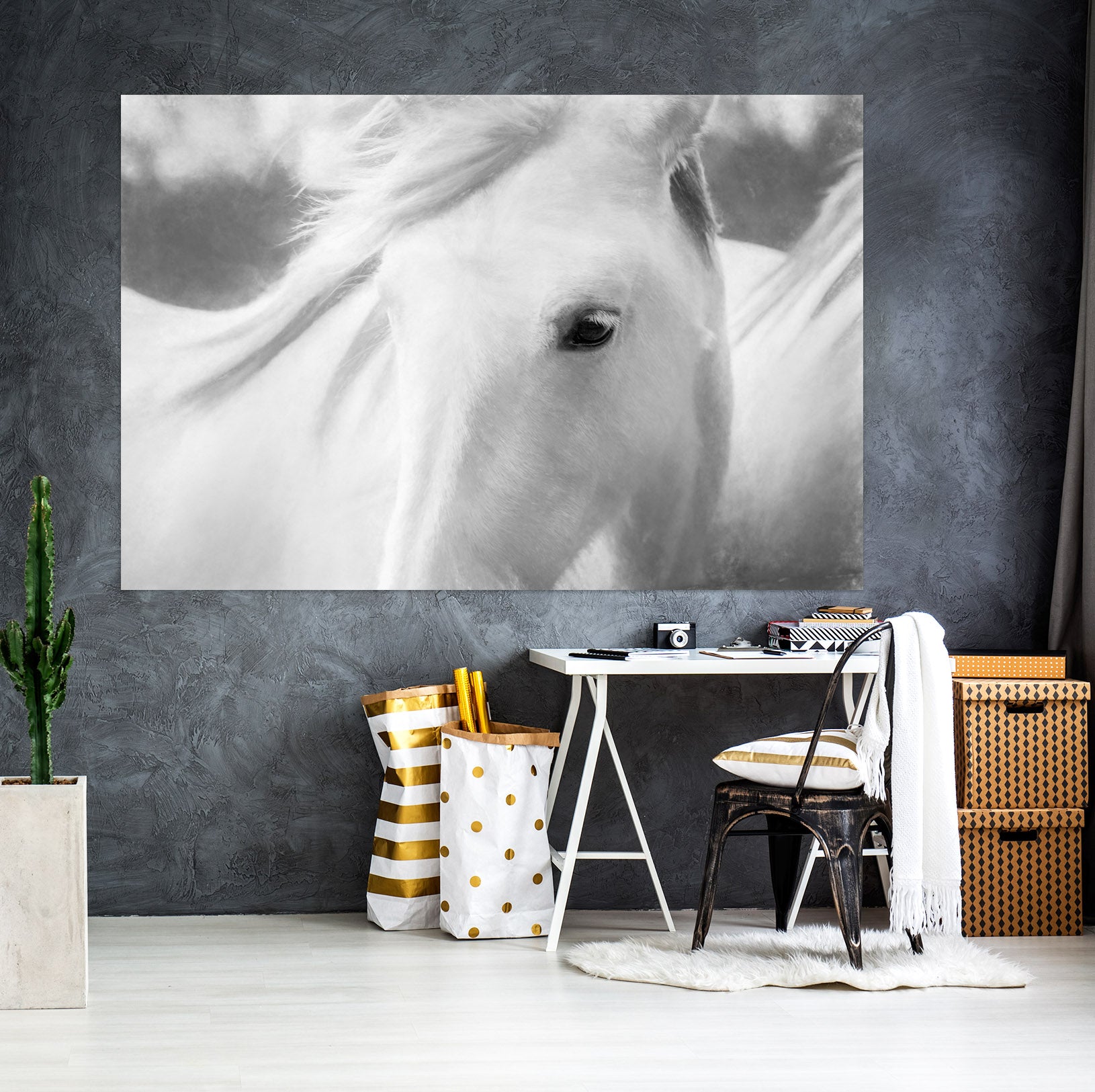 3D White Horse 142 Marco Carmassi Wall Sticker