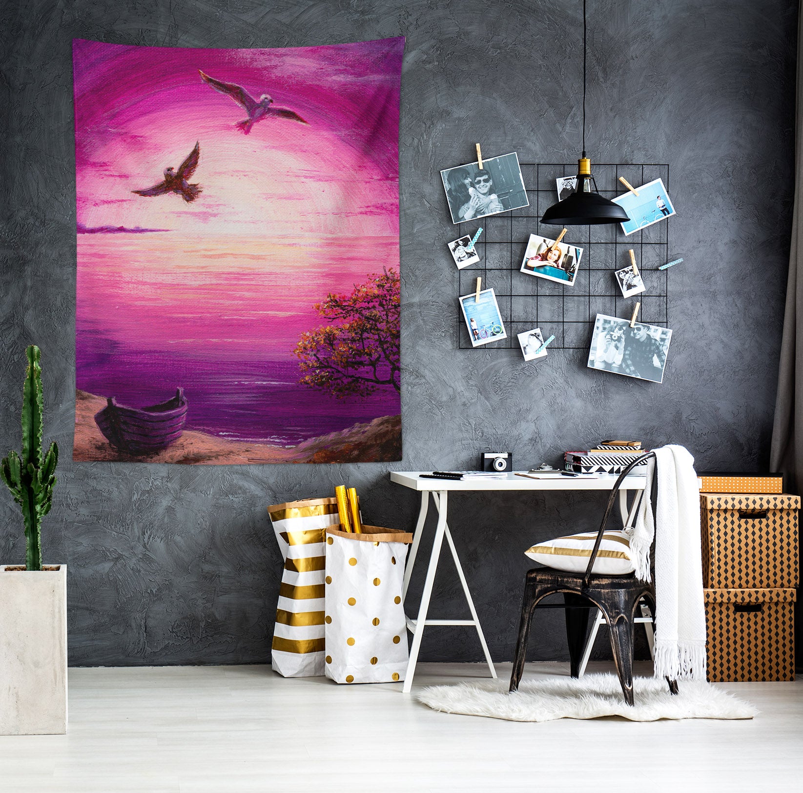 3D Purple Sunset 5293 Marina Zotova Tapestry Hanging Cloth Hang