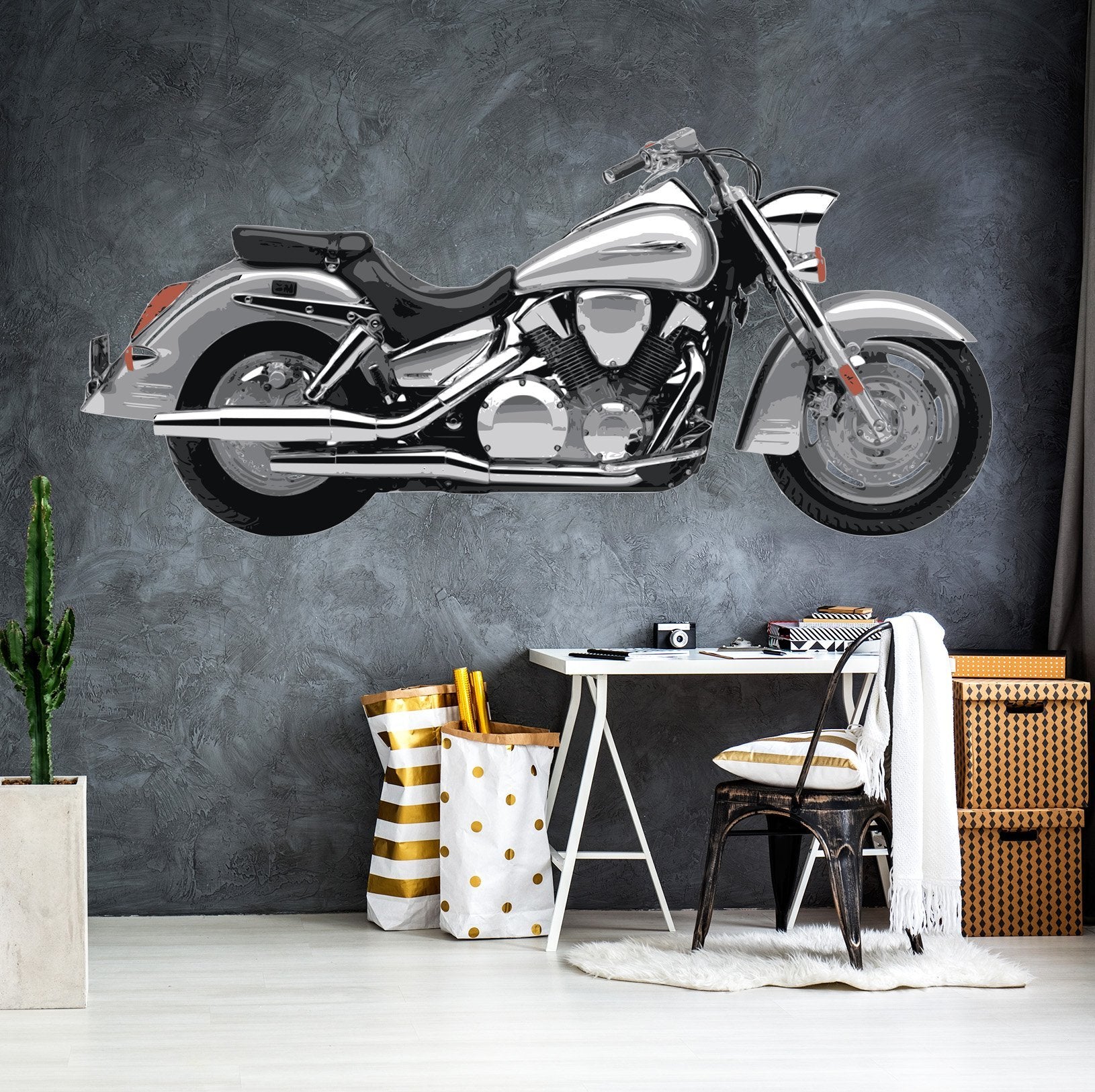 3D Motorbike BLACK 0204 Vehicles Wallpaper AJ Wallpaper