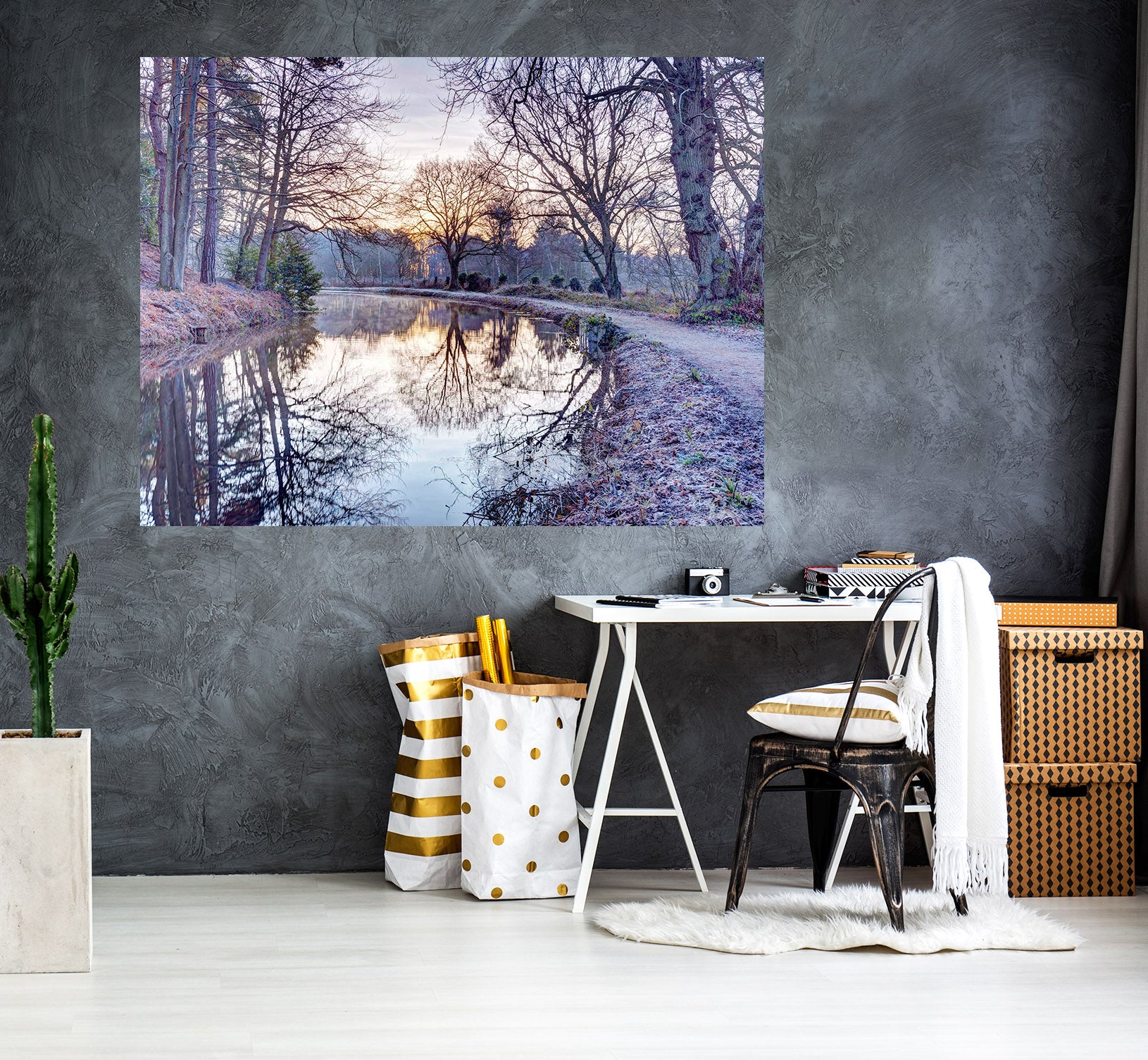 3D River At Dusk 040 Assaf Frank Wall Sticker
