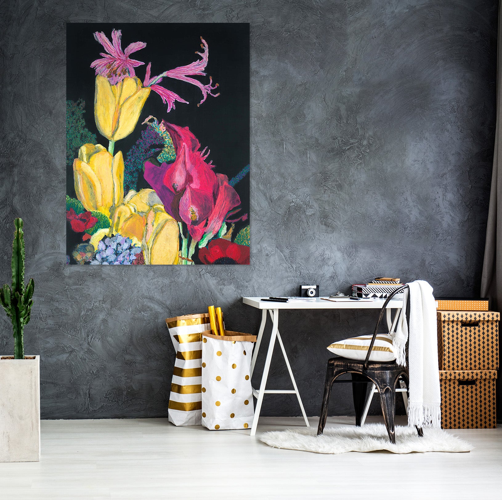 3D Yellow Tulips 312 Allan P. Friedlander Wall Sticker