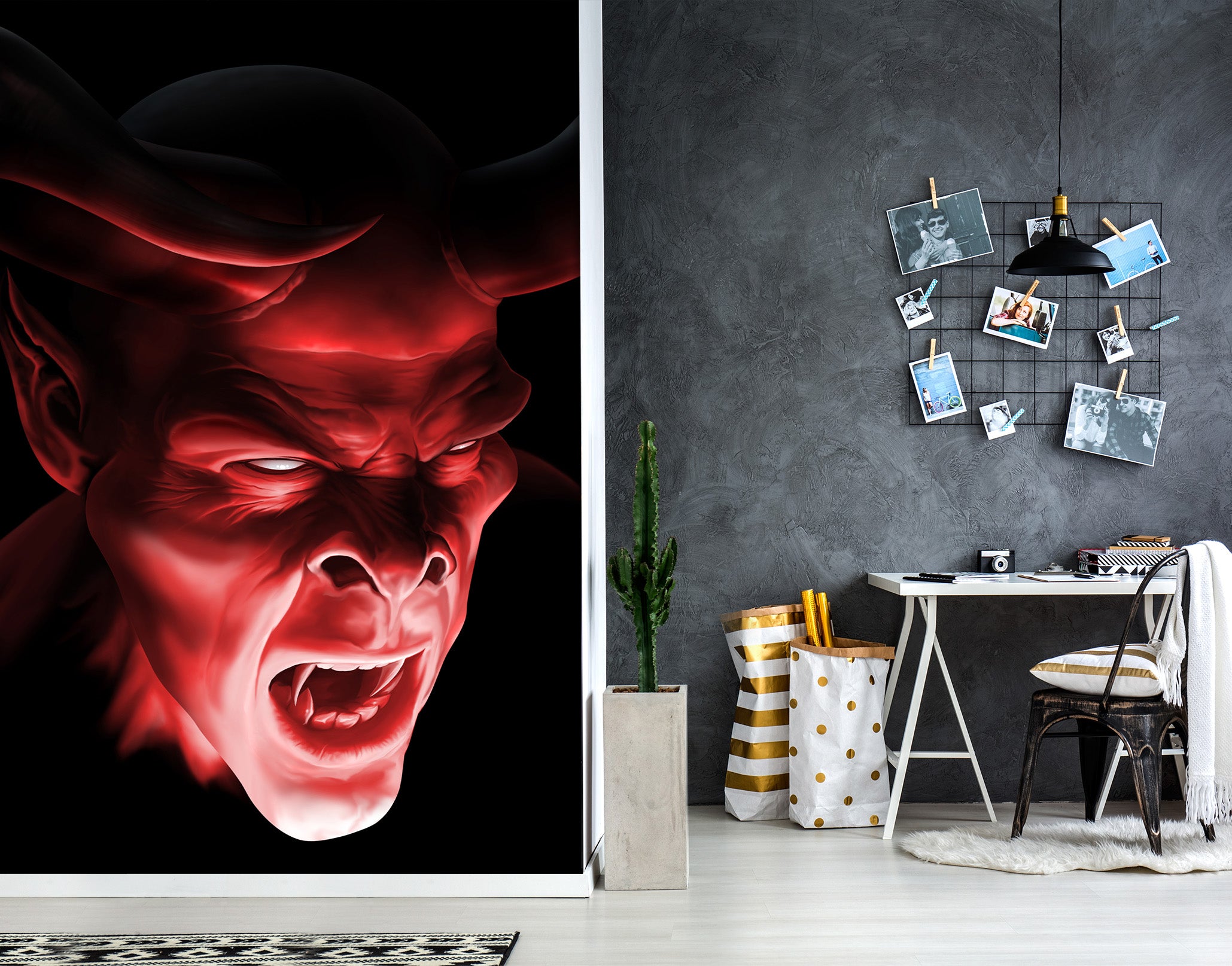 3D Red Monster 5028 Tom Wood Wall Mural Wall Murals