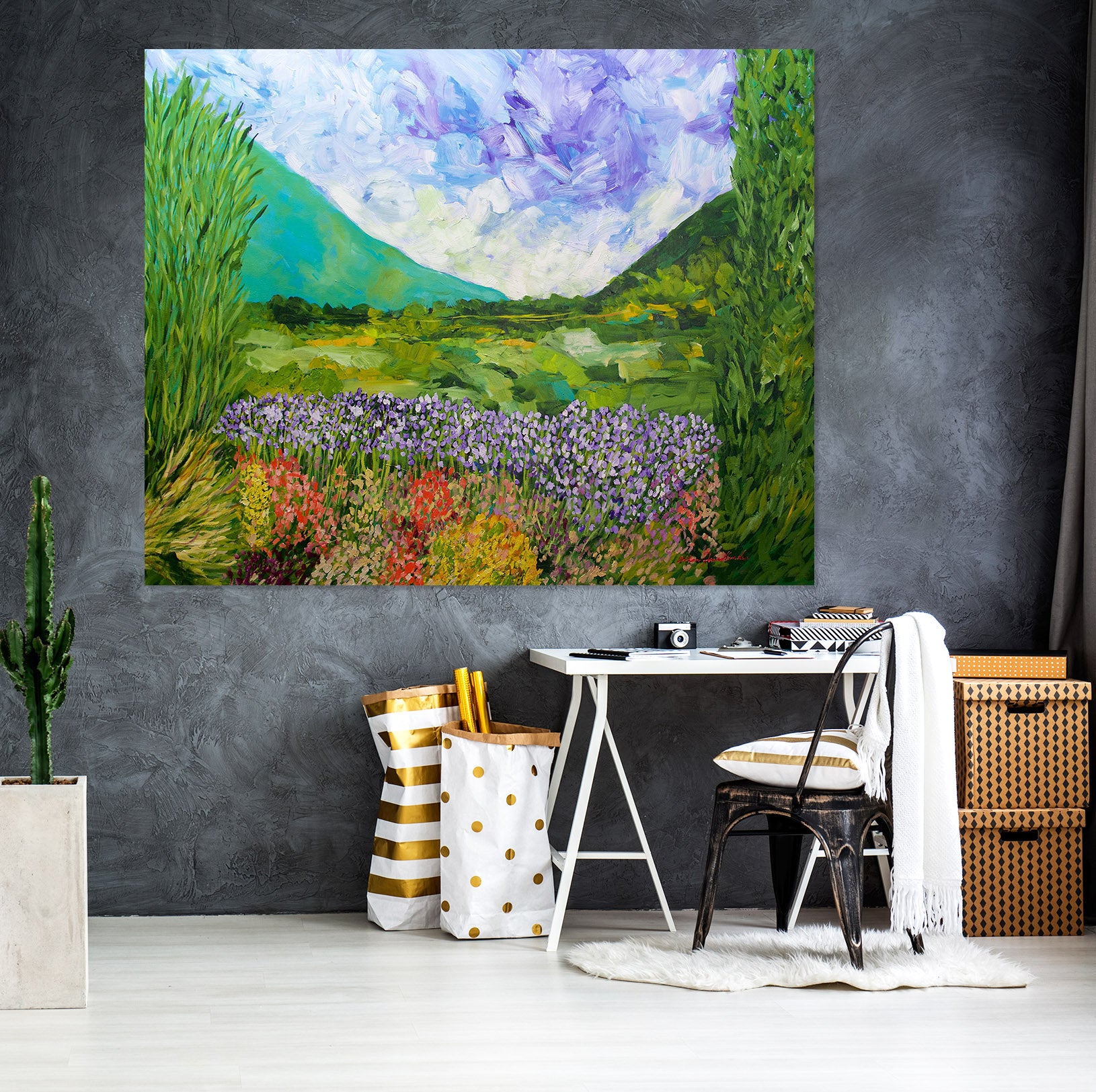 3D Purple Valley 251 Allan P. Friedlander Wall Sticker