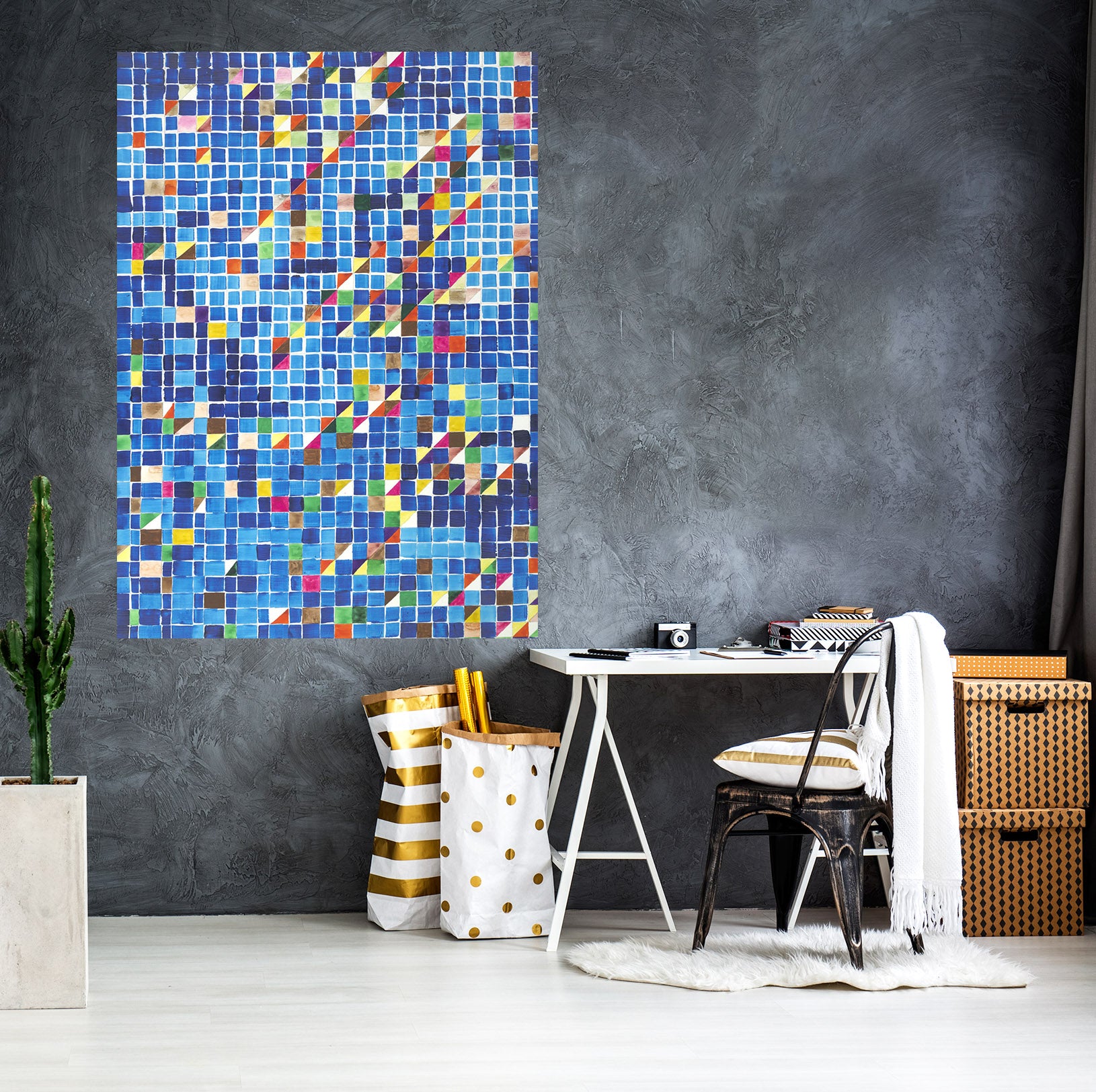 3D Simple Blue 297 Allan P. Friedlander Wall Sticker