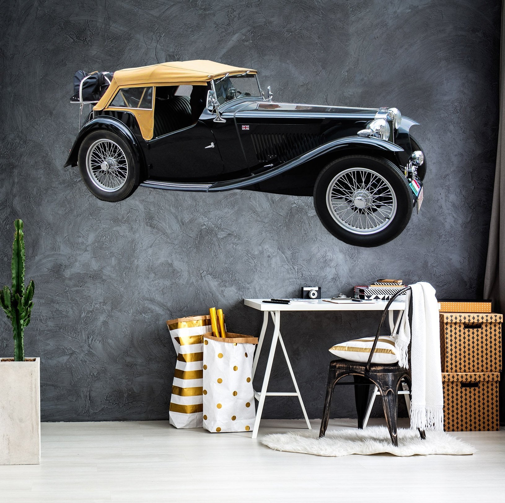 3D Traffic Black Yellow Tail 0240 Vehicles Wallpaper AJ Wallpaper