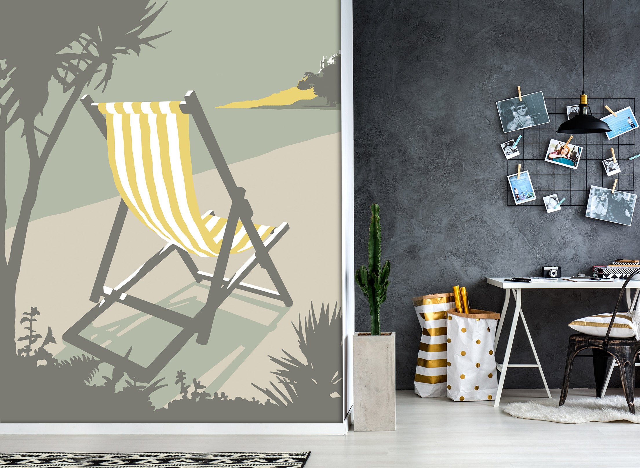 3D Marazion Deckchair 1026 Steve Read Wall Mural Wall Murals