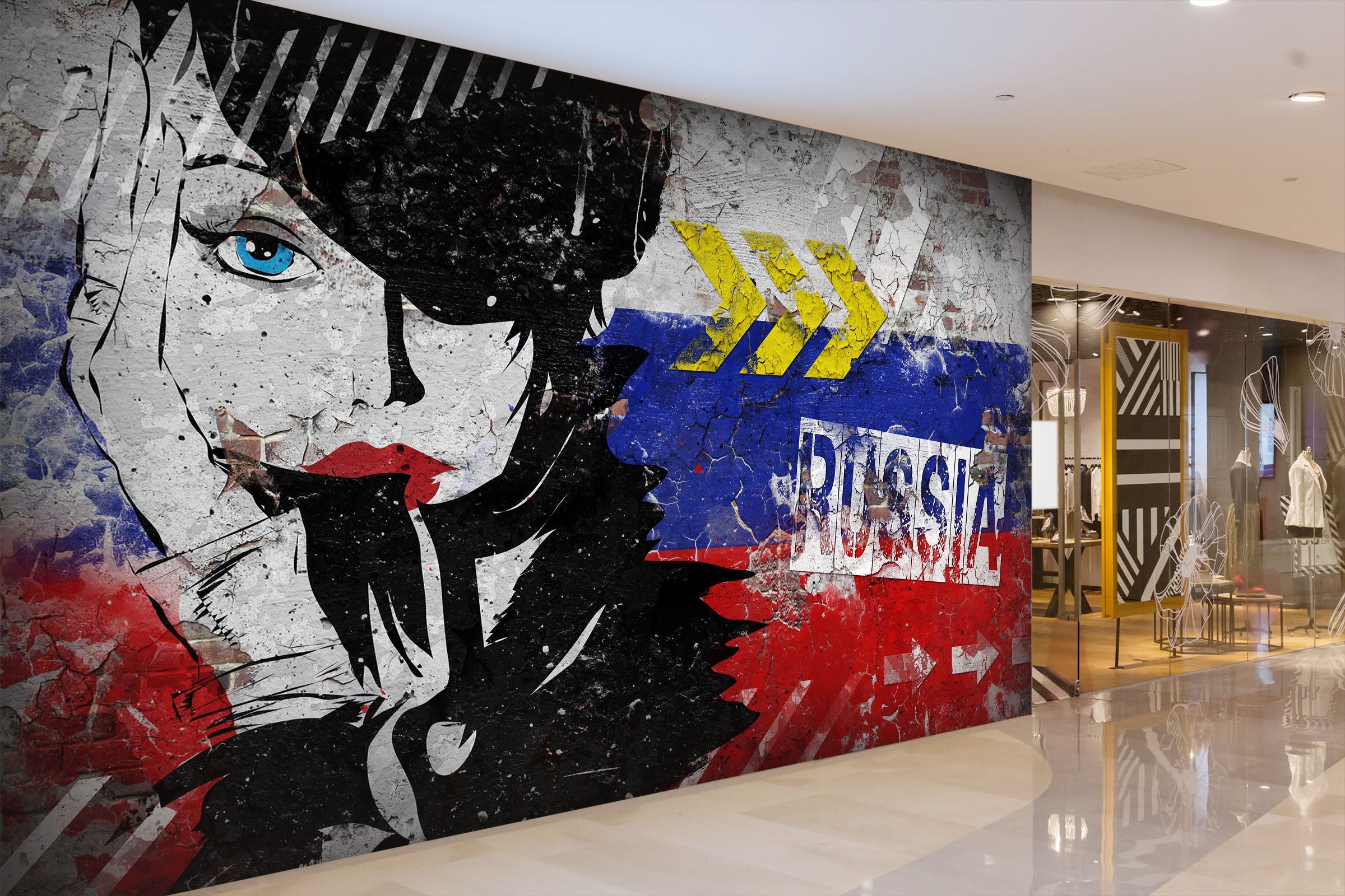 3D Black Hat Woman 130 Wall Murals