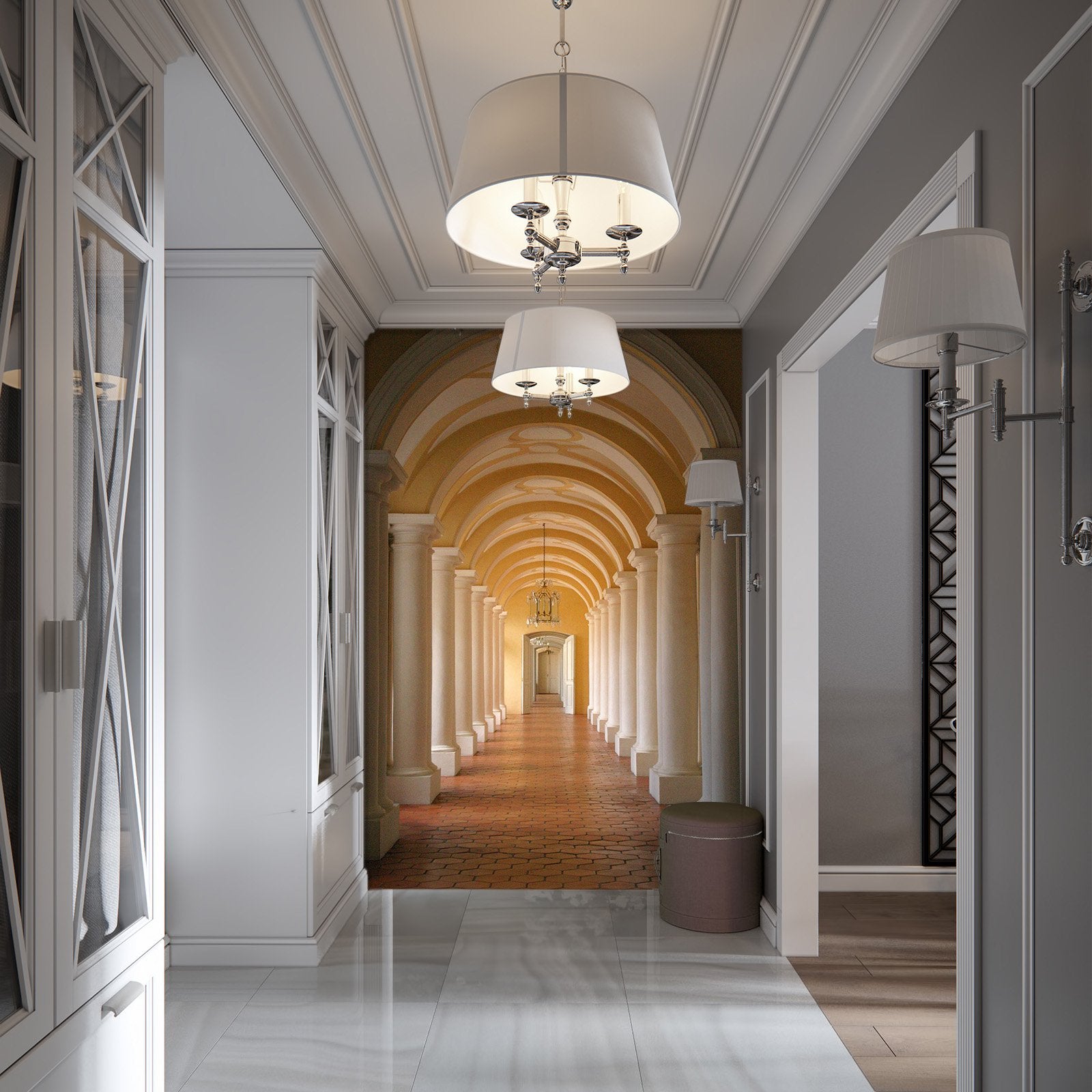 3D Arch Aisle 075 Wall Murals Wallpaper AJ Wallpaper