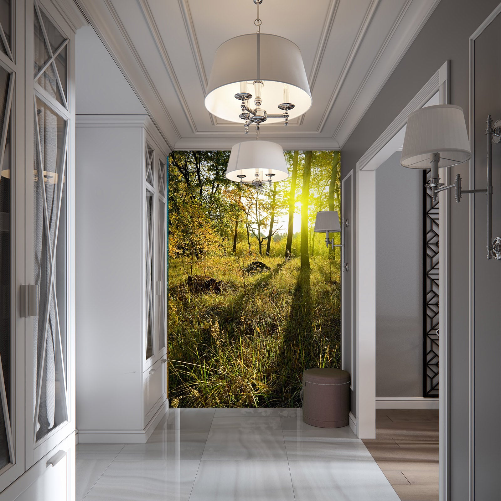 3D Forest Sunlight 080 Wall Murals