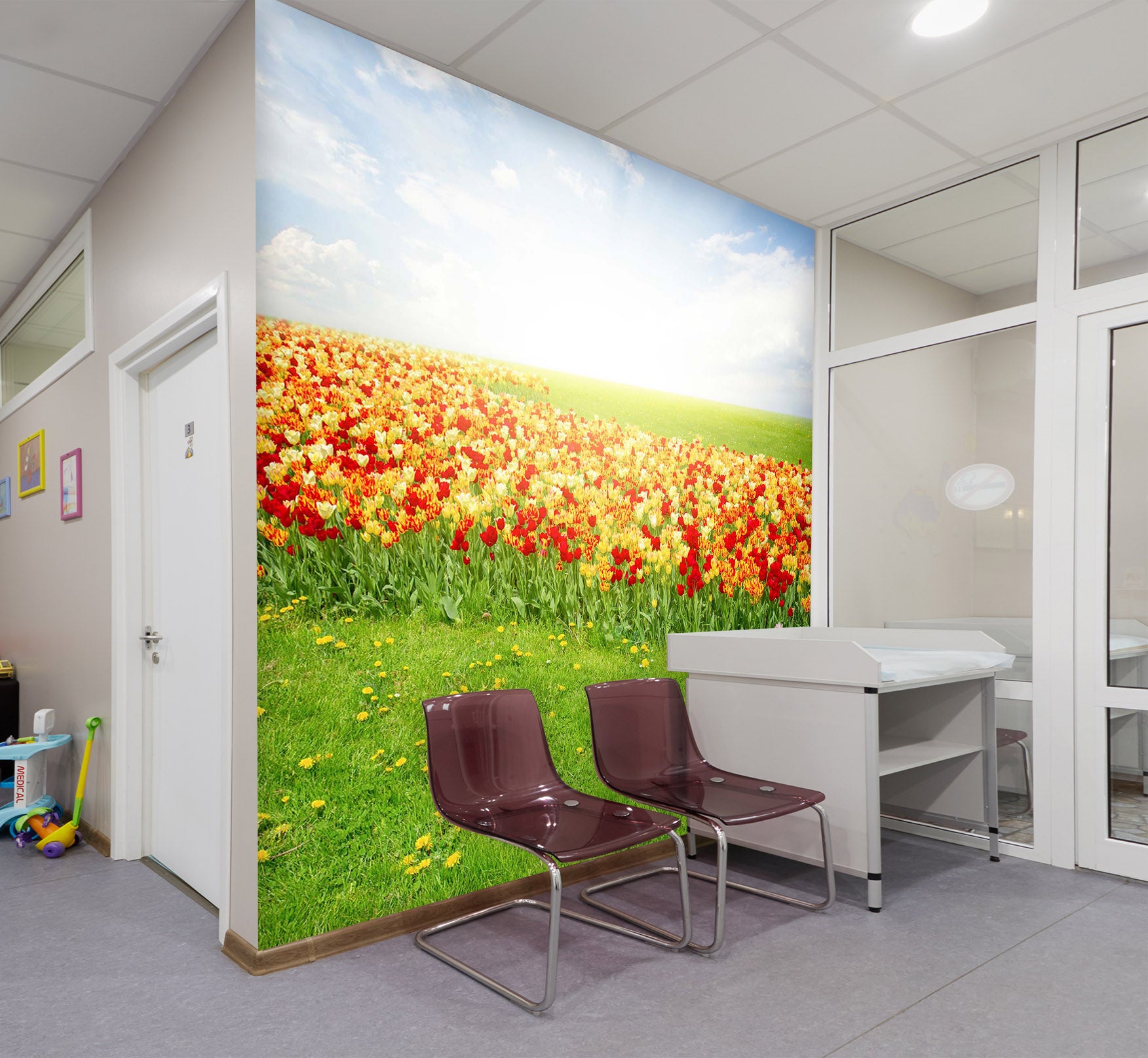 3D Bright Flower Sea 328 Wall Murals