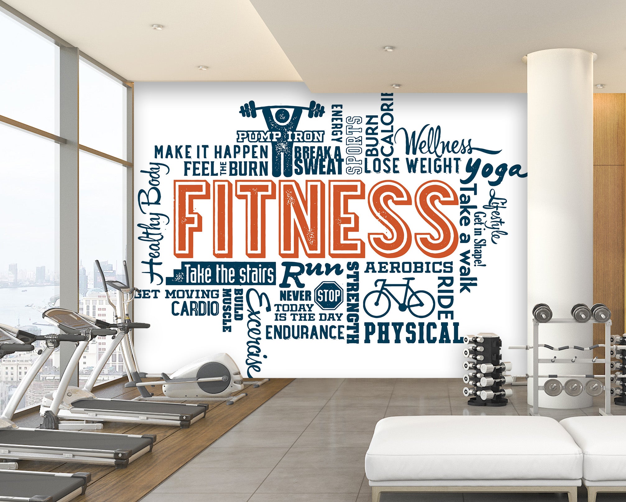 3D Fitness Letter 057 Wall Murals Wallpaper AJ Wallpaper 2