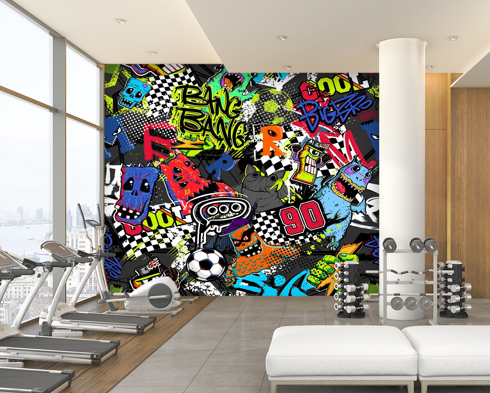 3D Color Pattern 304 Wall Murals