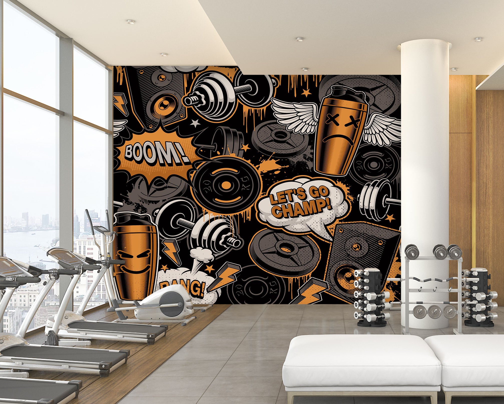 3D Fitness Dumbbell 300 Wall Murals