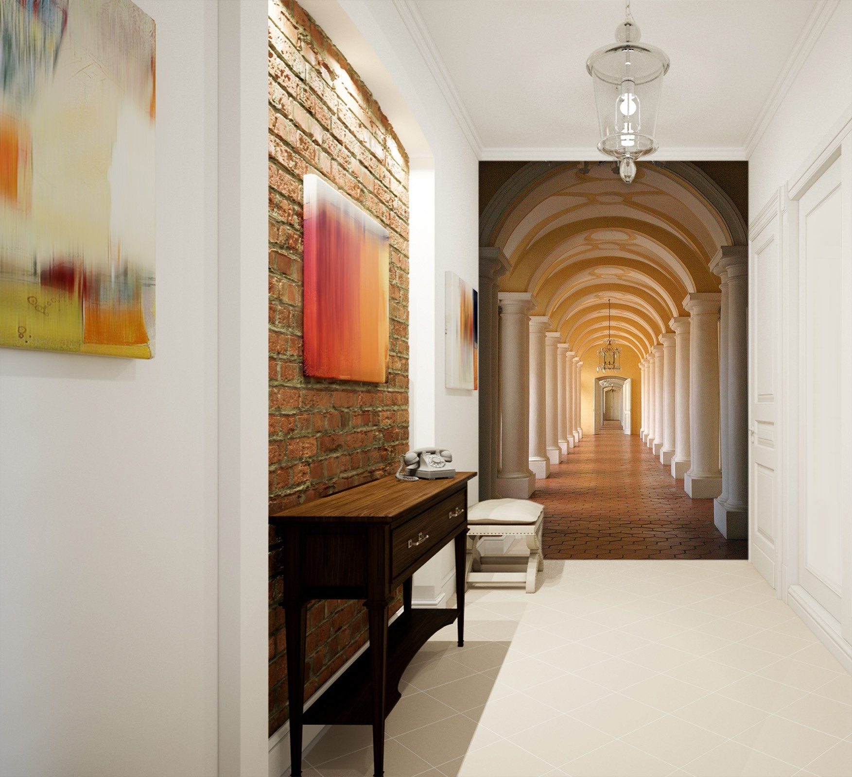 3D Arch Aisle 075 Wall Murals Wallpaper AJ Wallpaper