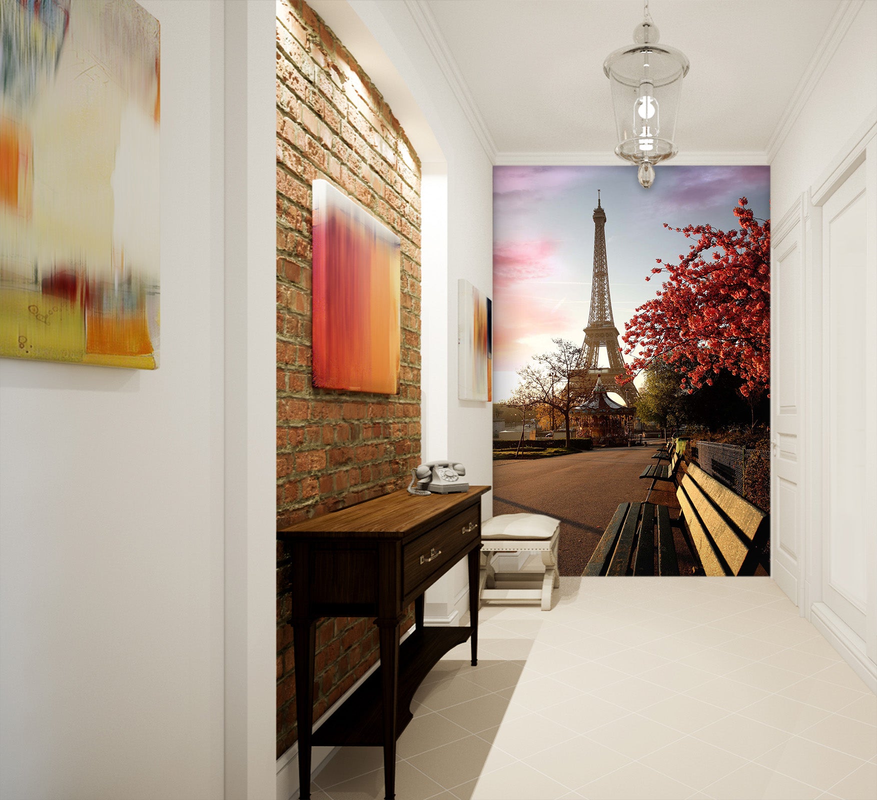 3D Eiffel Tower 073 Wall Murals