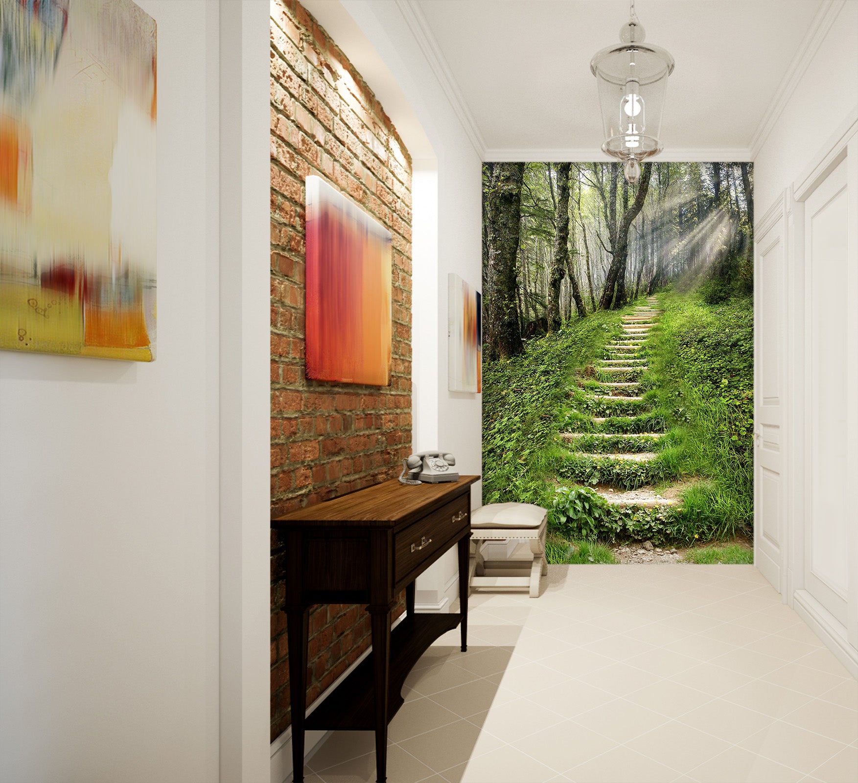 3D Stairway Woods 076 Wall Murals