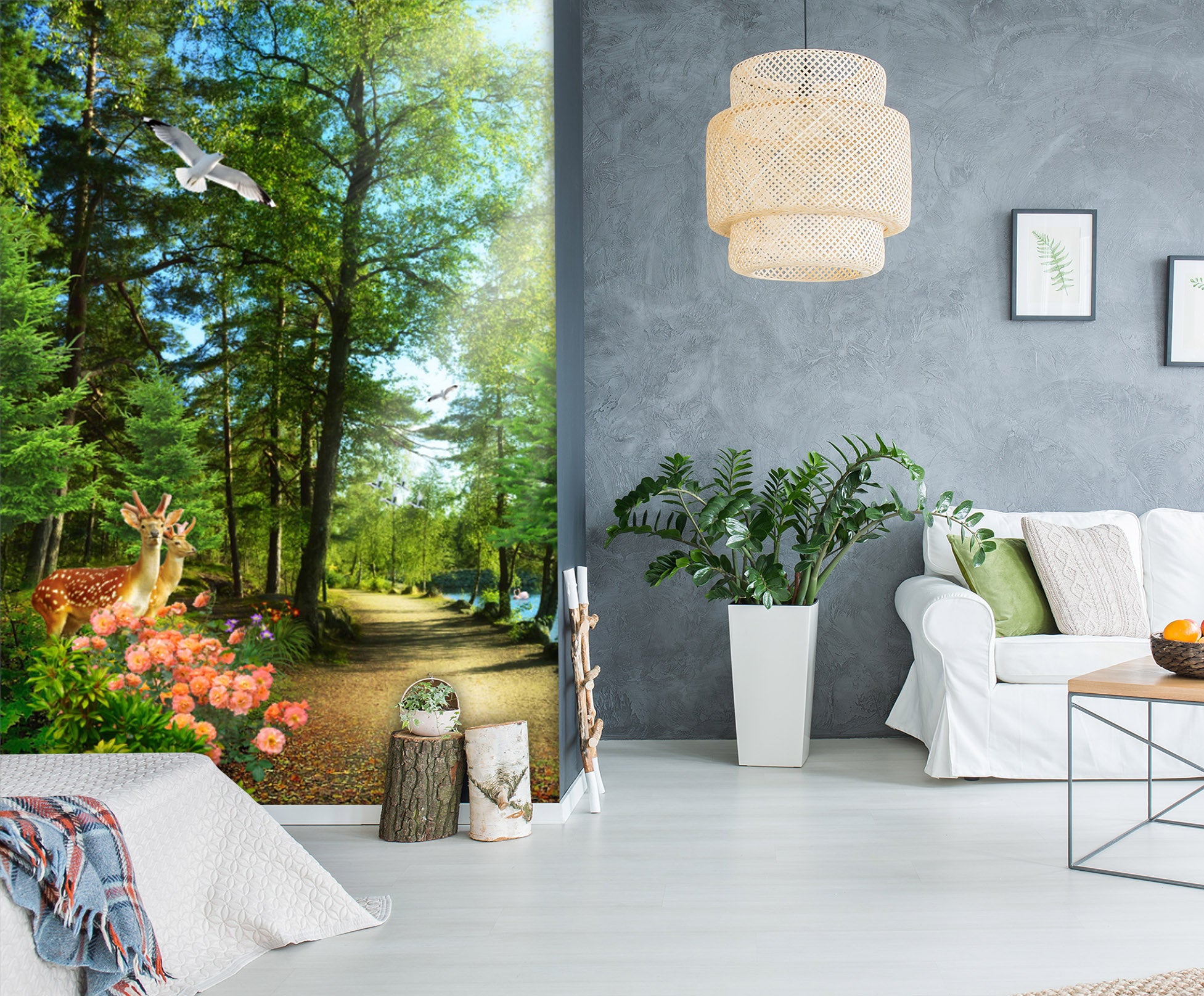 3D Forest Fawn 1966 Wall Murals