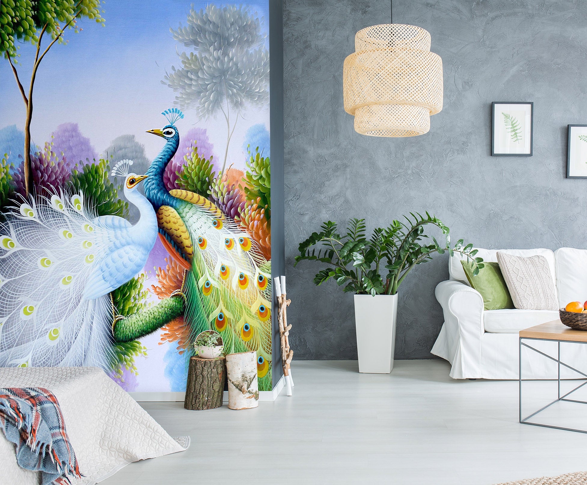 3D Color Peacock 2098 Wall Murals