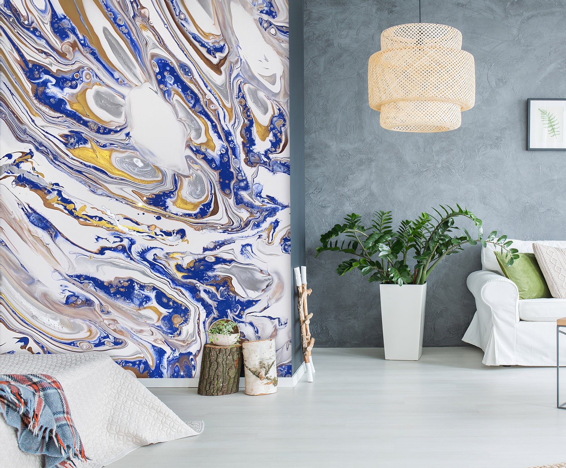 3D Blue Gray Pattern 40032 Valerie Latrice Wall Mural Wall Murals