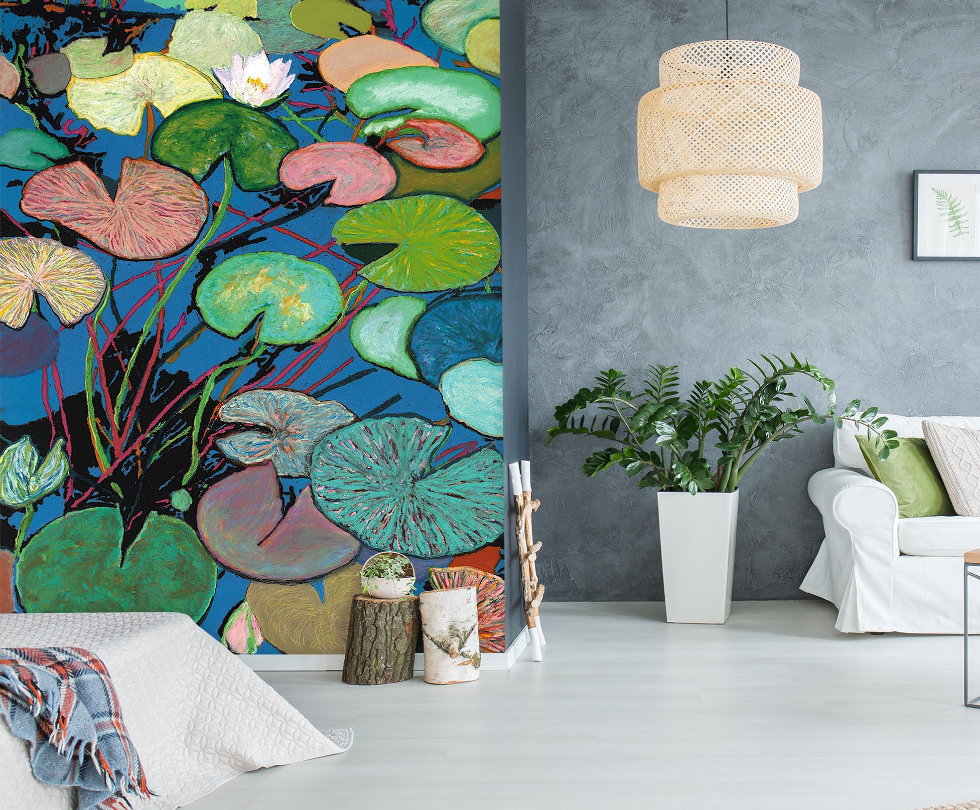 3D Silent Lotus Pond 296 Allan P. Friedlander Wall Mural Wall Murals