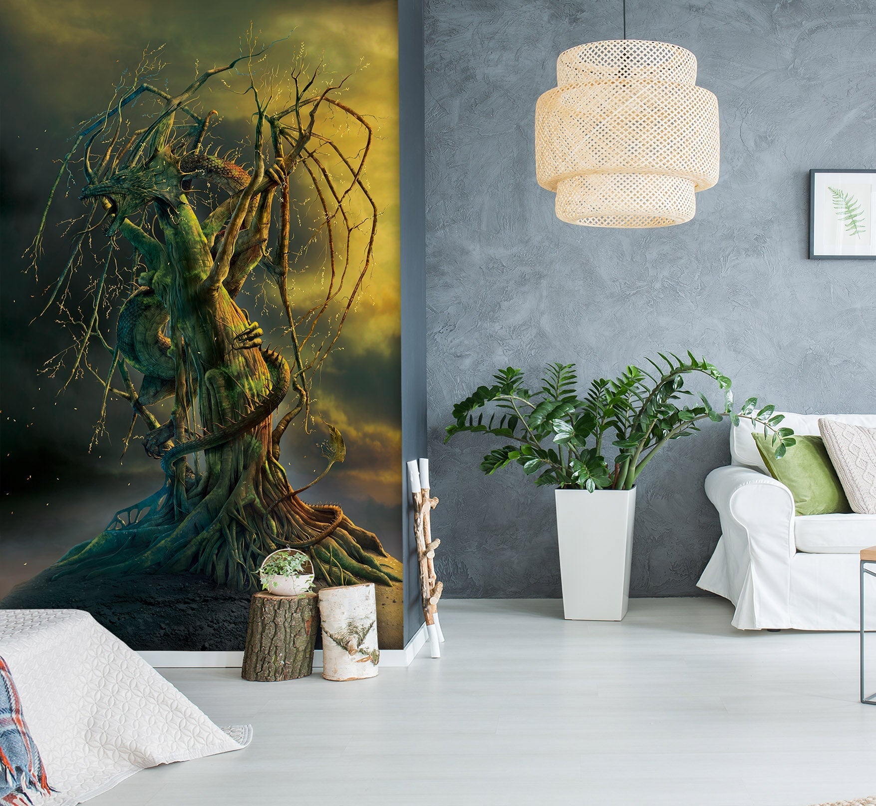 3D Tree Dragon 1563 Wall Murals Exclusive Designer Vincent Wallpaper AJ Wallpaper
