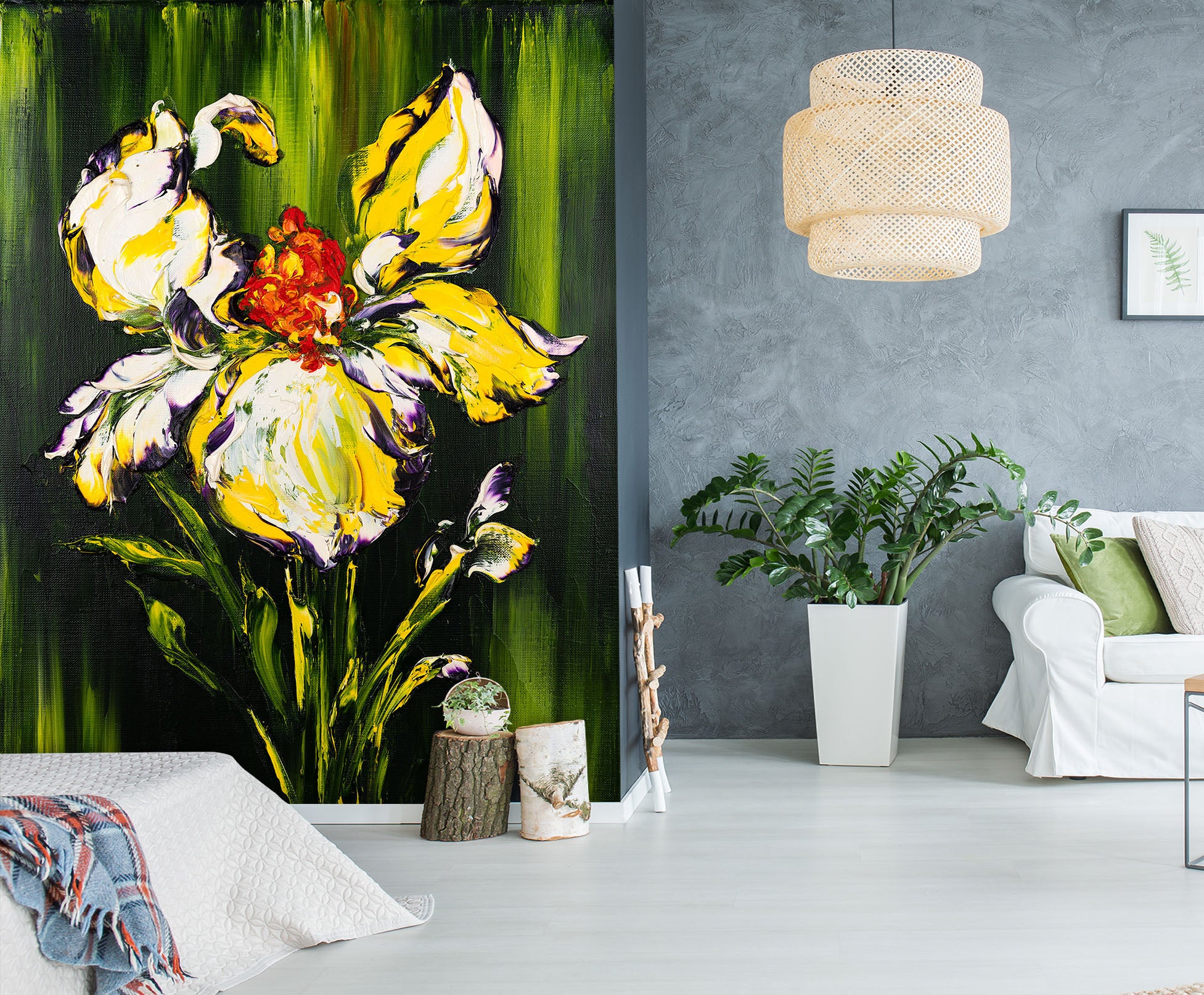 3D Yellow Flower 305 Skromova Marina Wall Mural Wall Murals