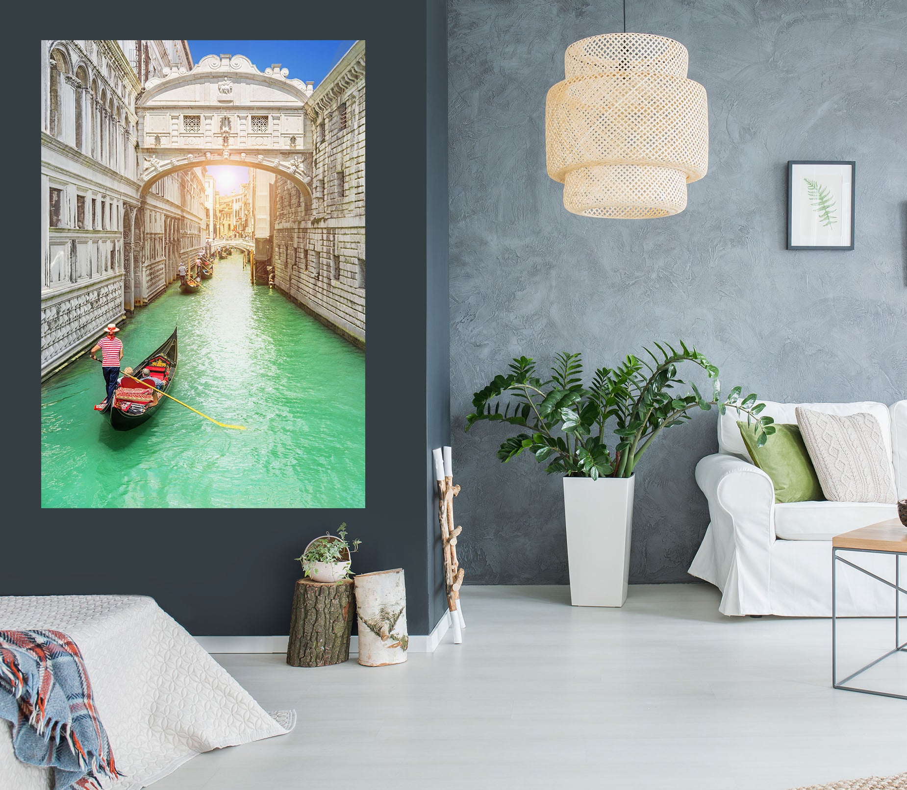 3D Boat Venice 1001 Wall Sticker