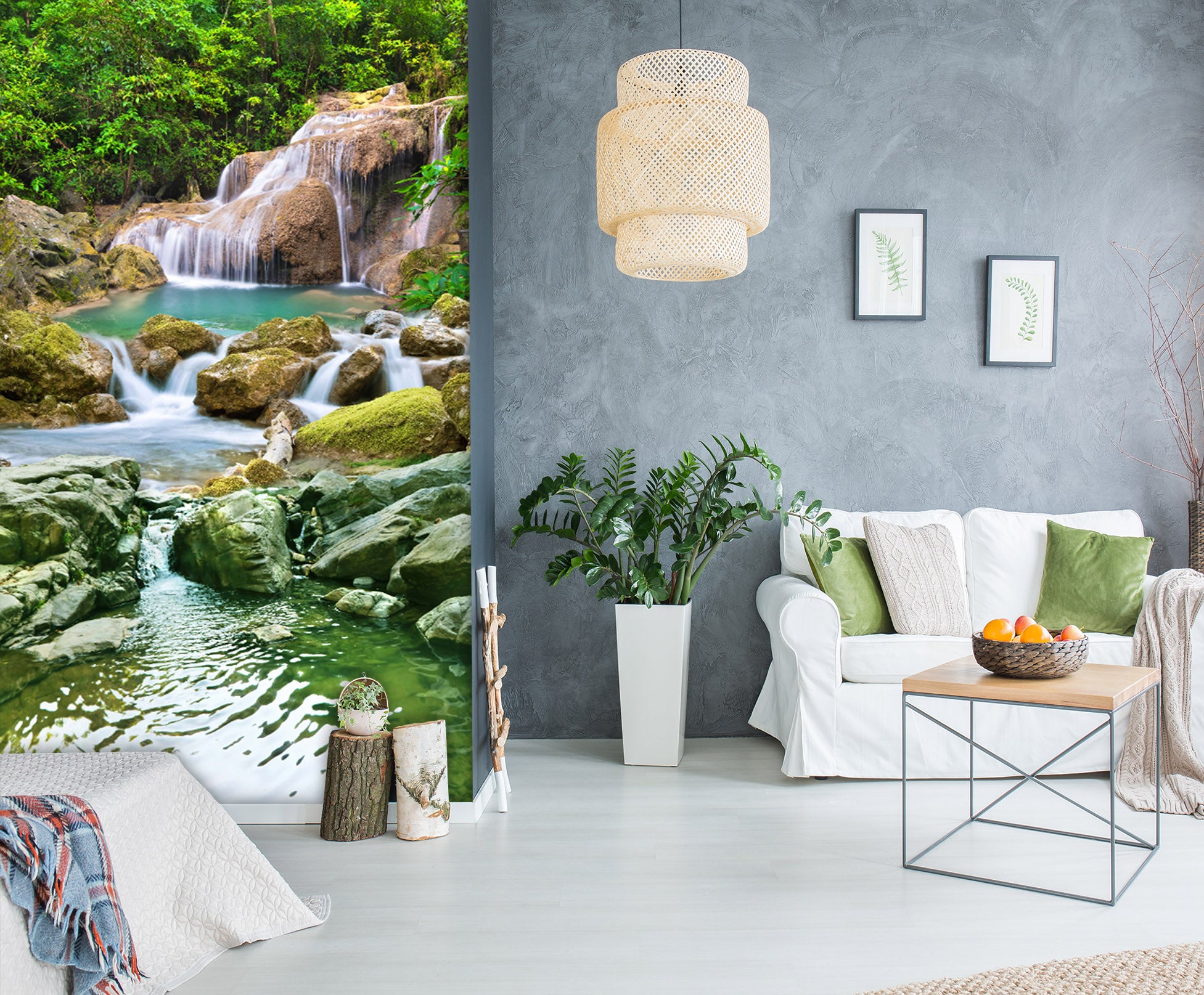 3D Stream Water Stones 1971 Wall Murals