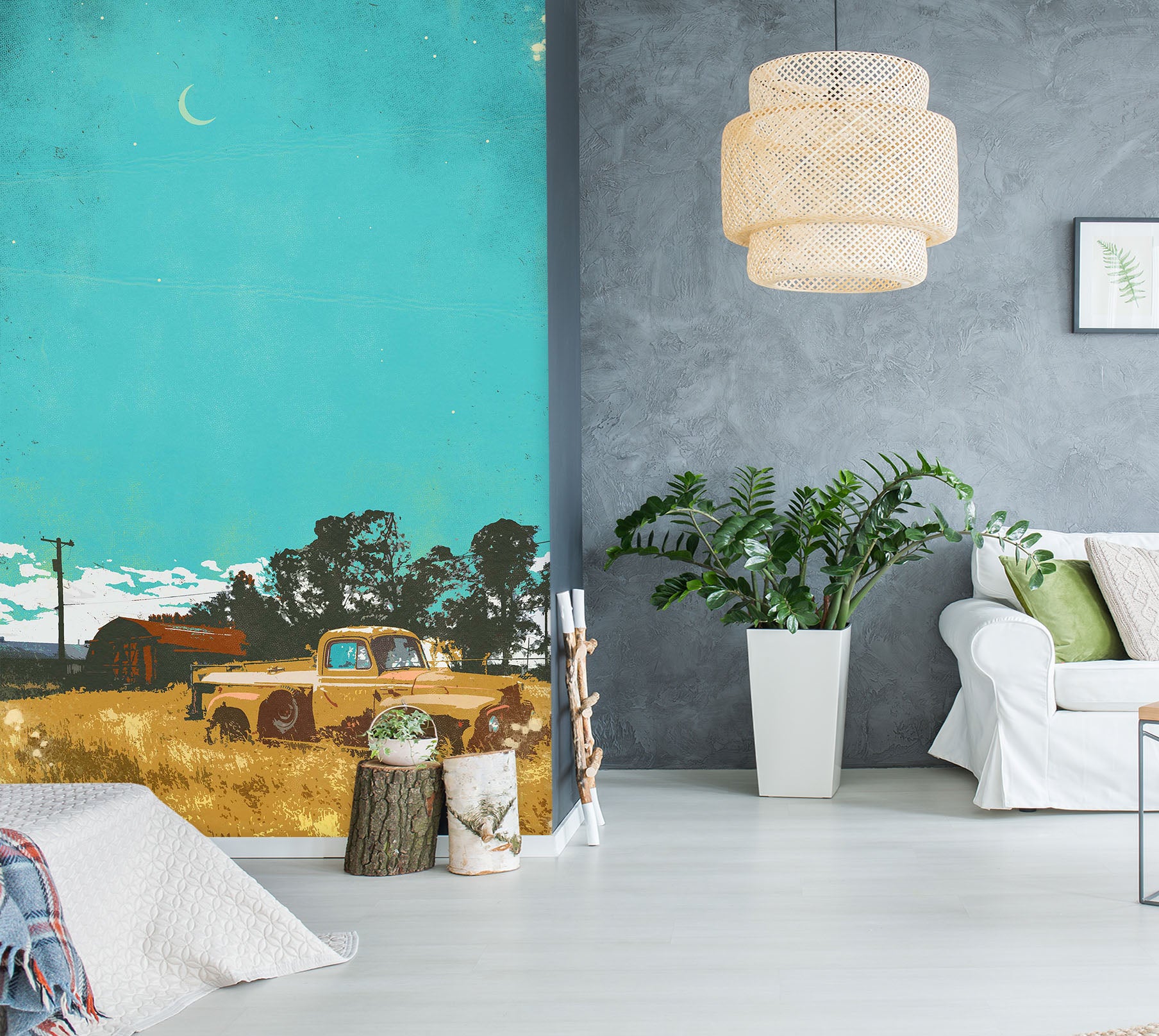 3D Field Truck 1403 Showdeer Wall Mural Wall Murals