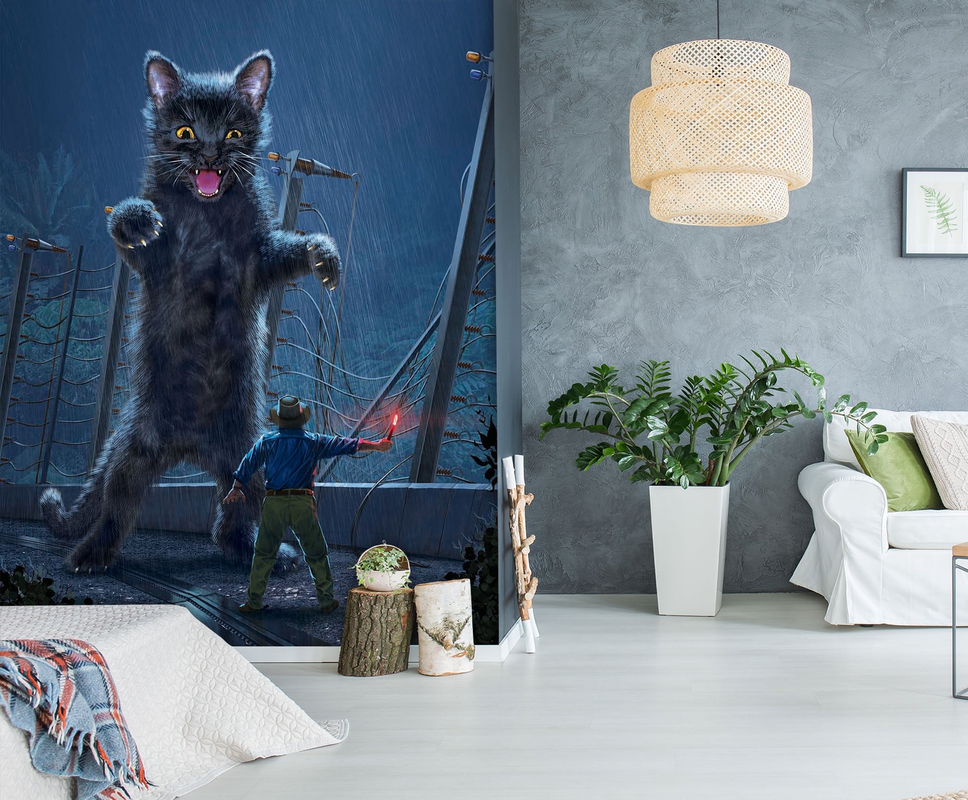 3D Jurassic Kitty 1525 Wall Murals Exclusive Designer Vincent Wallpaper AJ Wallpaper