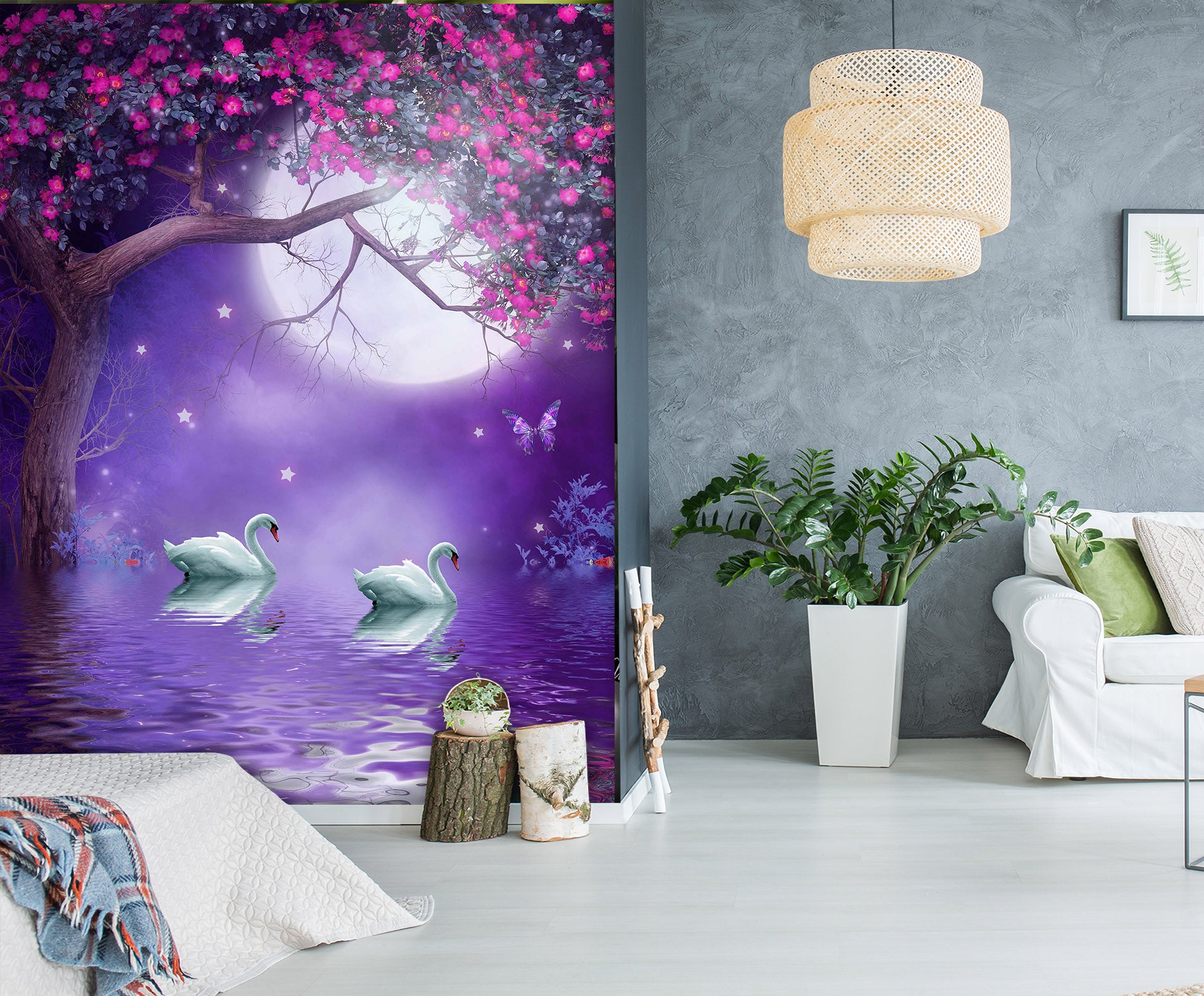 3D Swan Lake 1980 Wall Murals