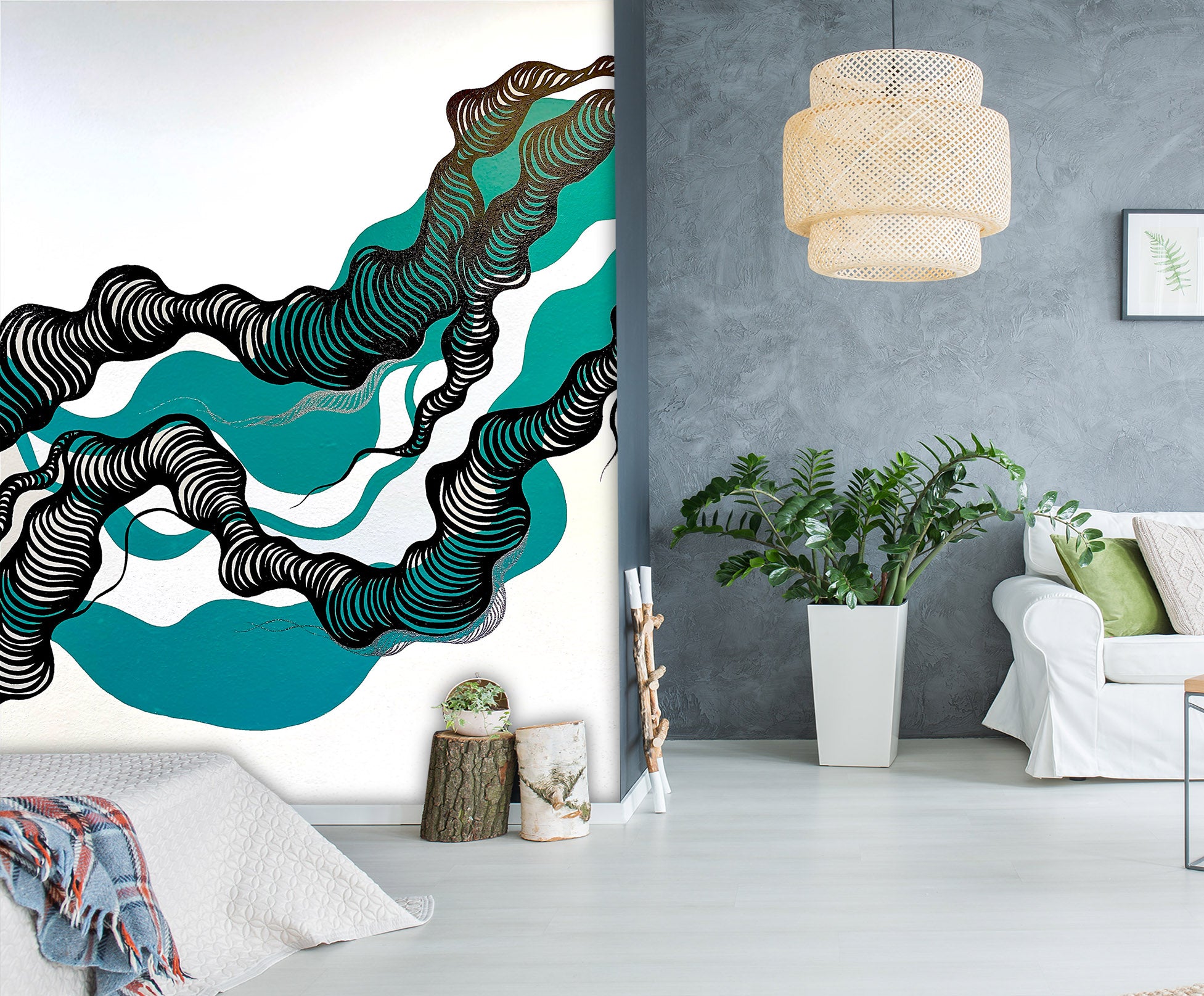 3D Blue Texture 1296 Jacqueline Reynoso Wall Mural Wall Murals