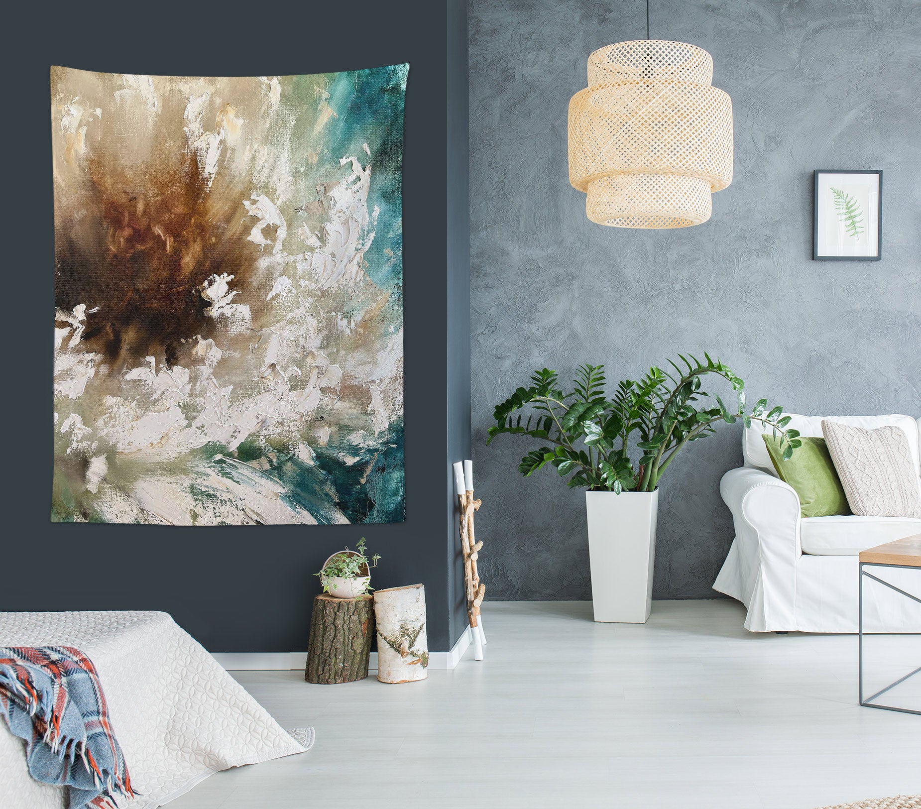 3D Yellow White 3477 Skromova Marina Tapestry Hanging Cloth Hang