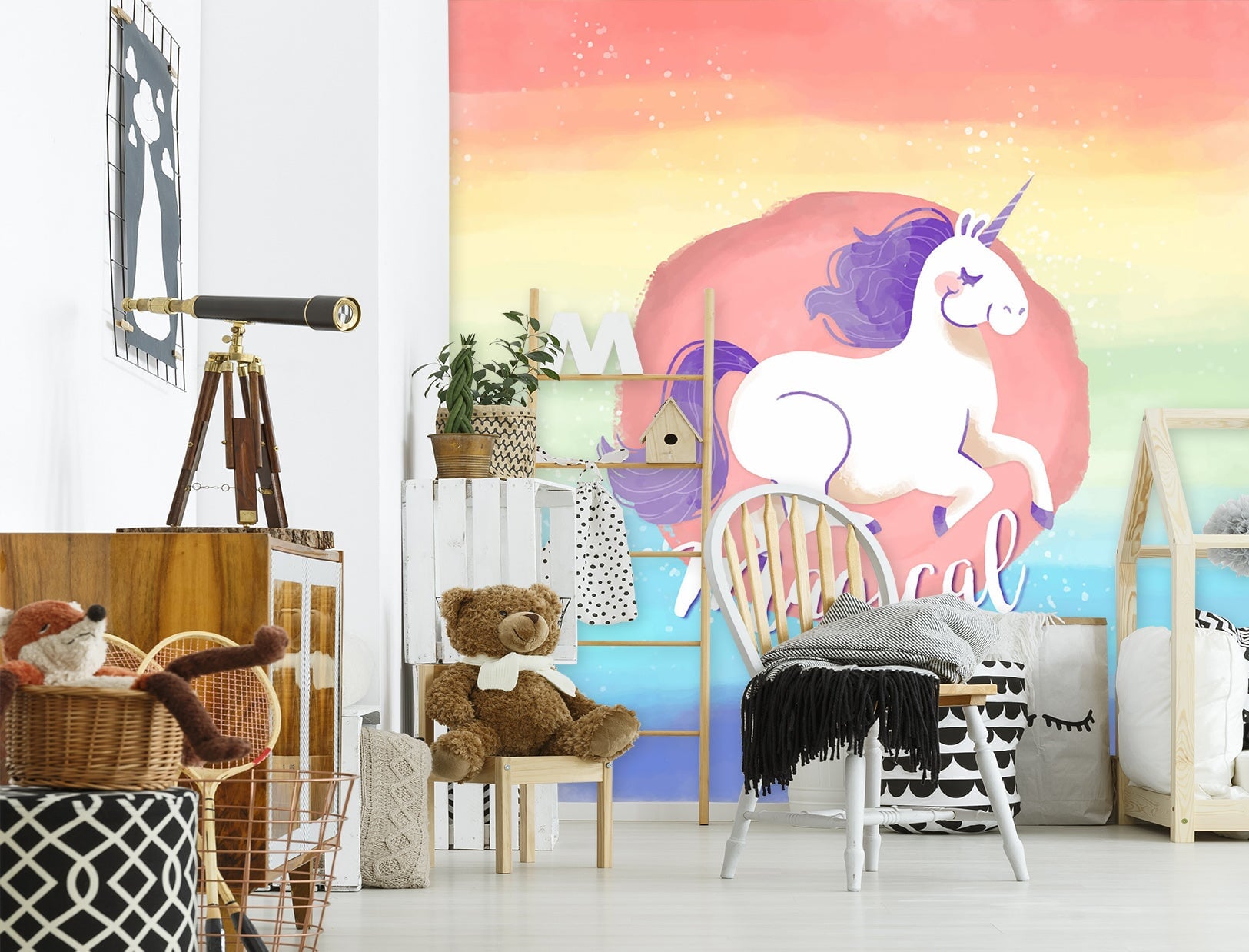 3D Cartoon Unicorn 004 Wall Murals Wallpaper AJ Wallpaper 2
