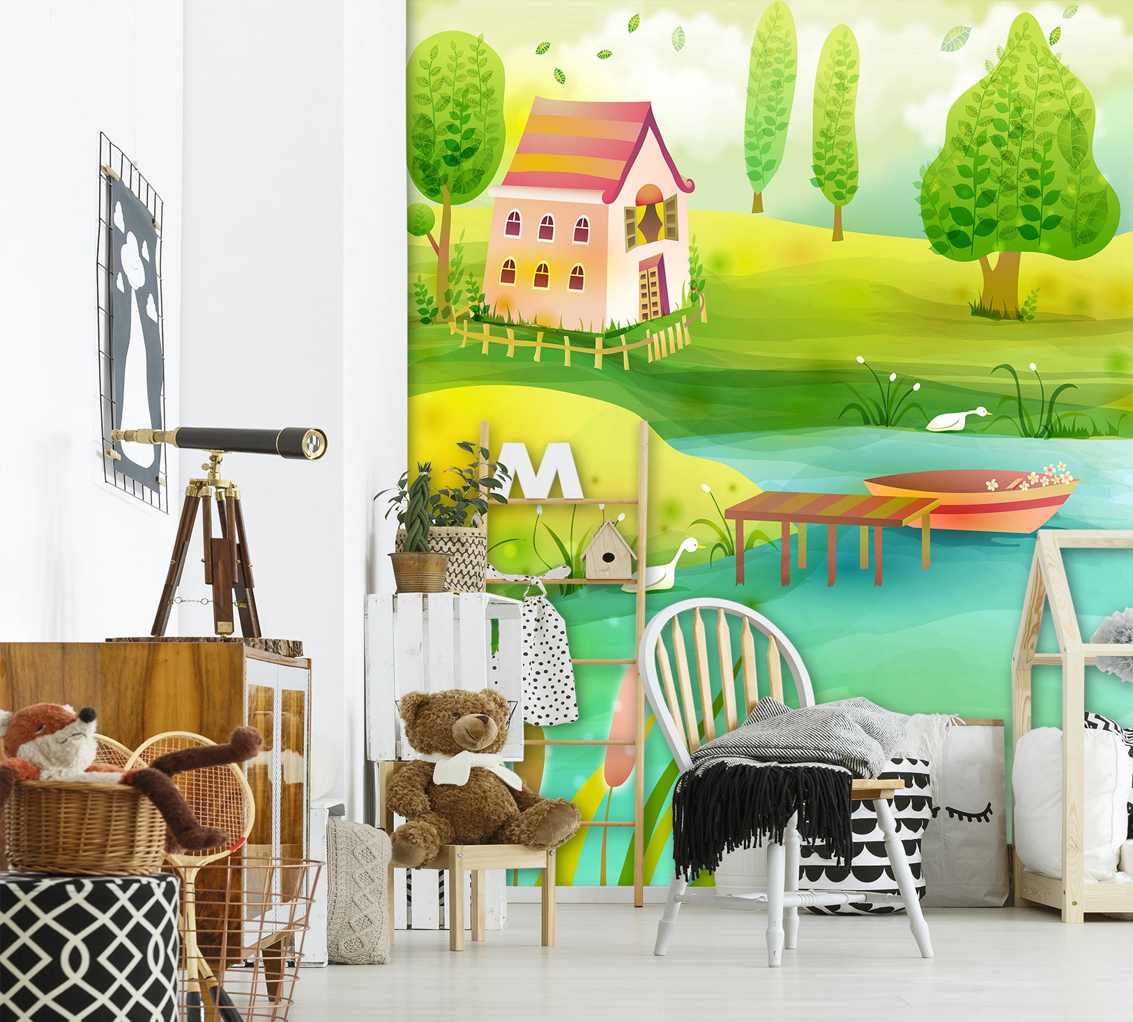 3D Pond Manor 1736 Wall Murals