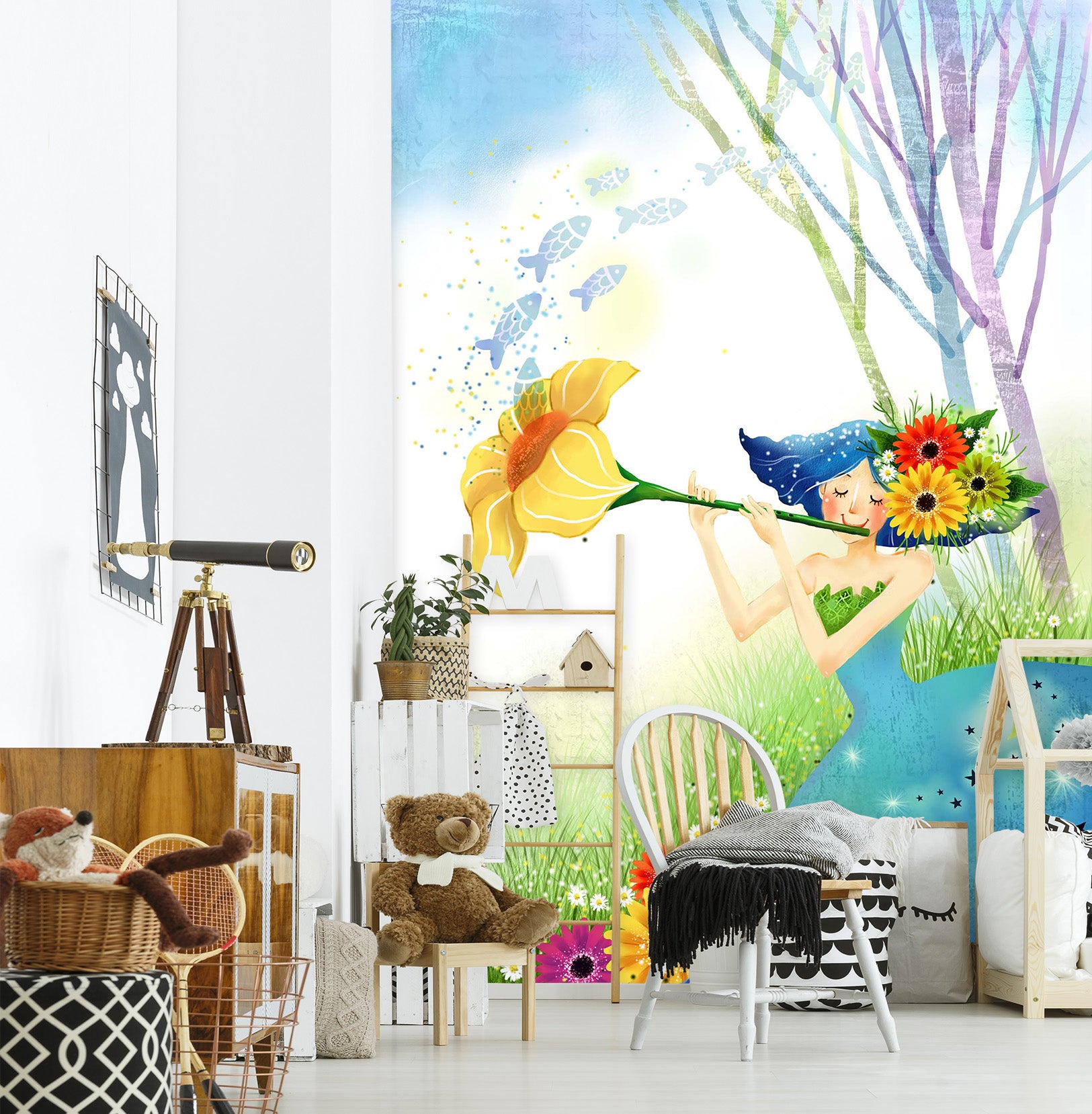 3D Flower Girl 1735 Wall Murals