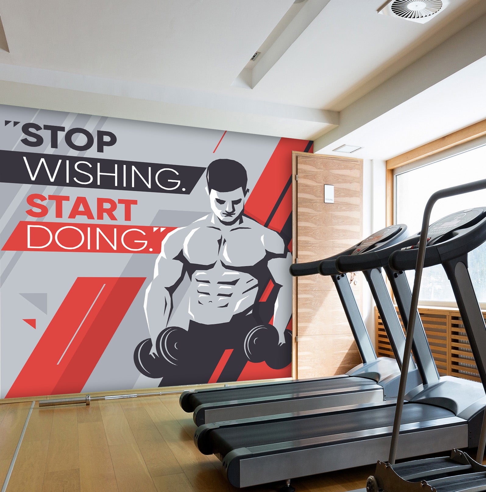 3D Abdominal Muscle Dumbbell 095 Wall Murals