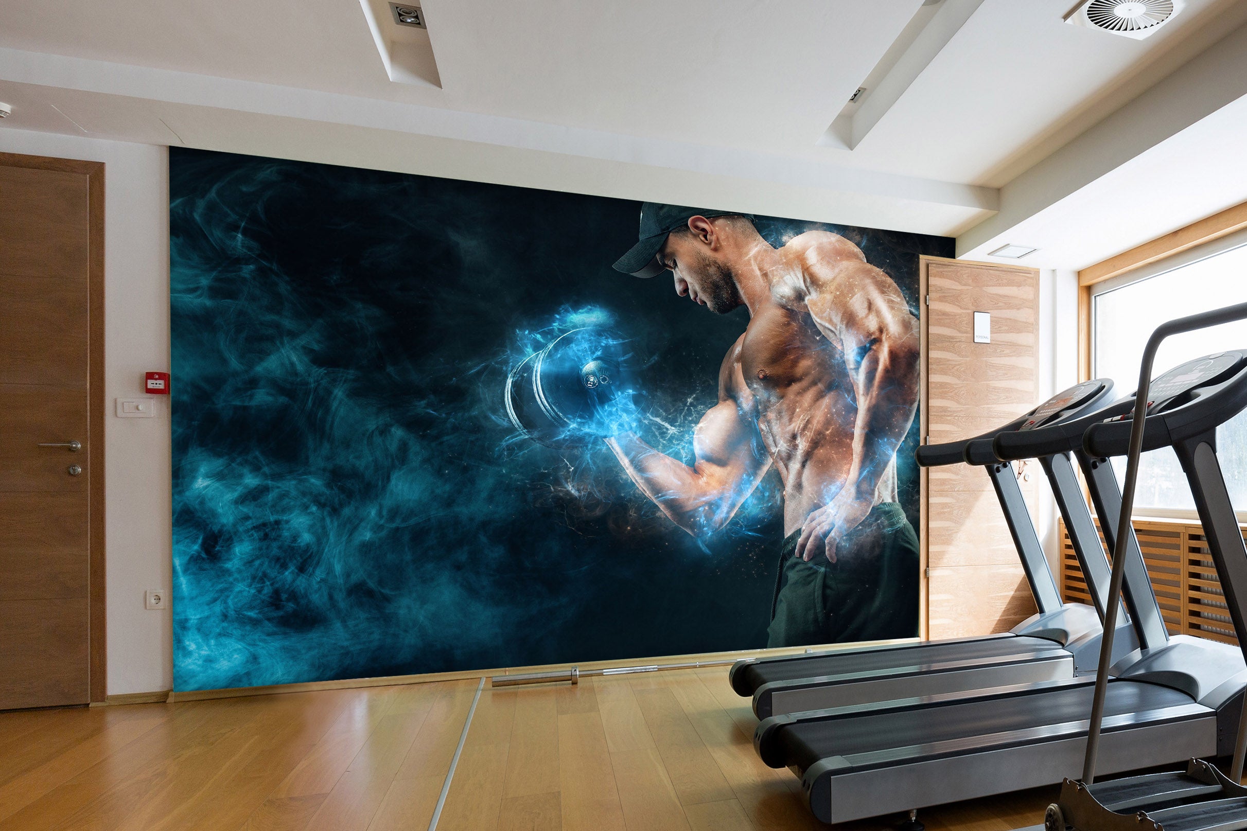 3D Dumbbell Abdominal Muscle 113 Wall Murals Wallpaper AJ Wallpaper 2