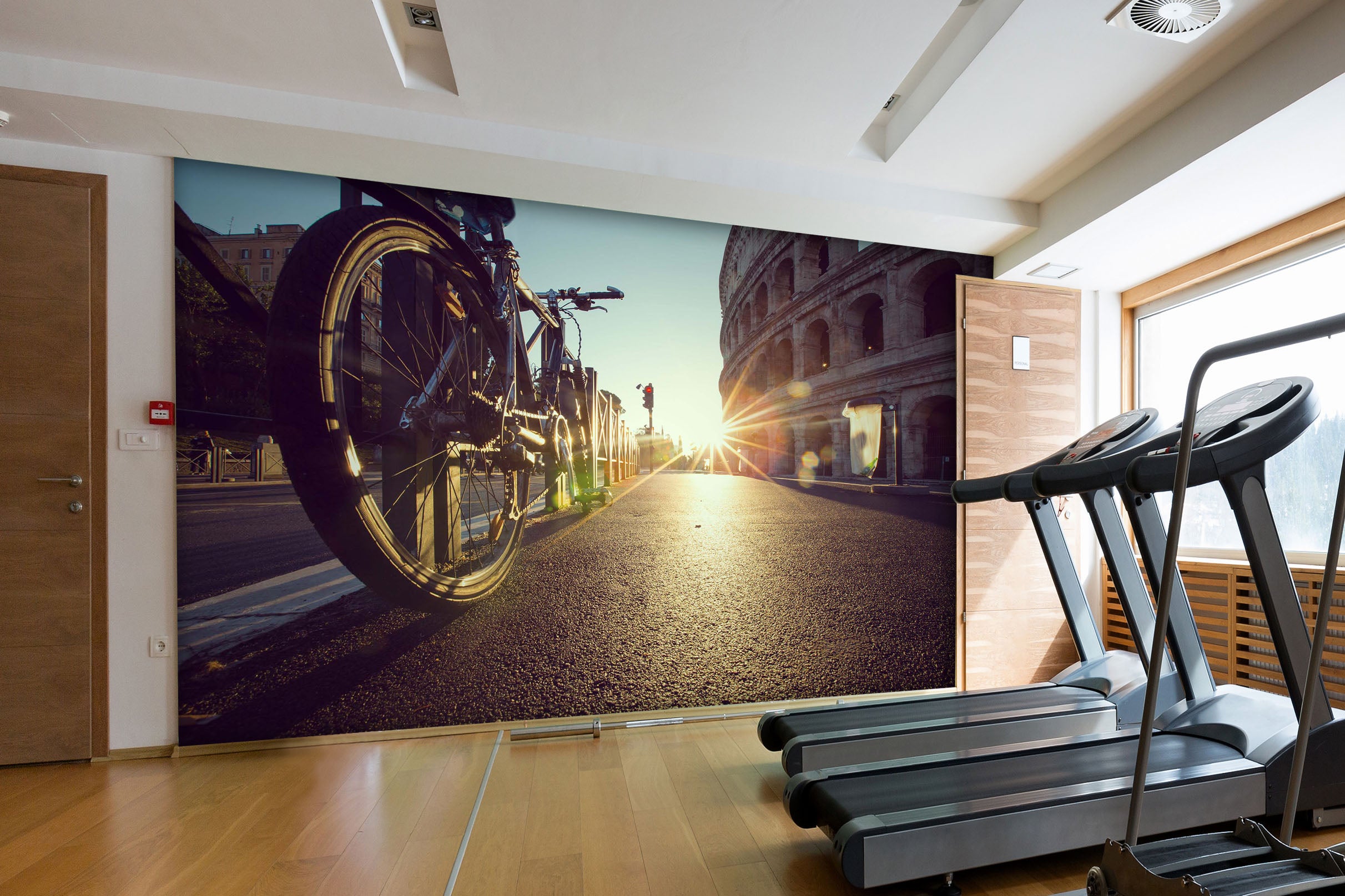 3D Sunset Bike 082 Wall Murals Wallpaper AJ Wallpaper 2