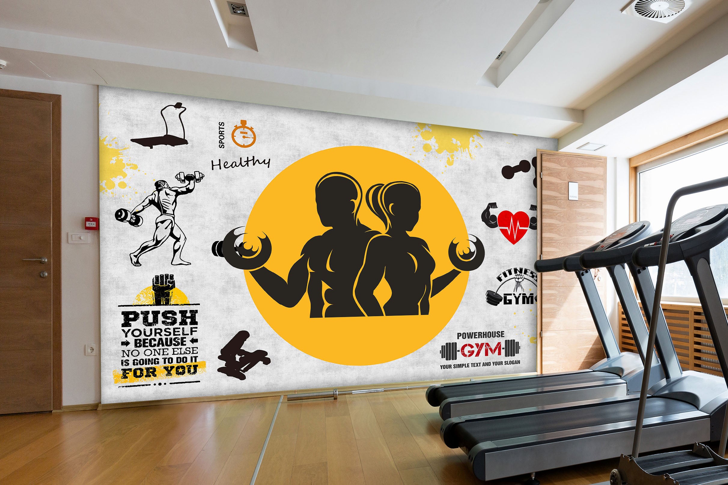 3D Dumbbell Exercise 243 Wall Murals