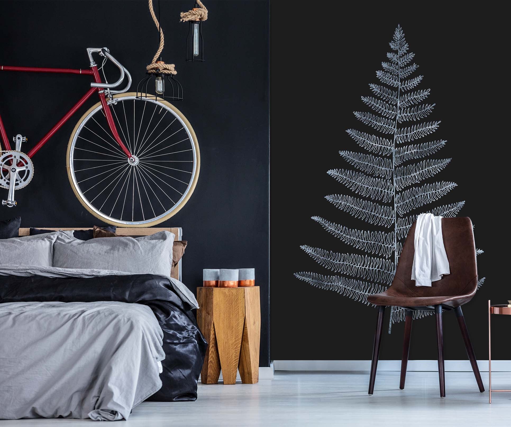 3D Silver Leaves 1417 Boris Draschoff Wall Mural Wall Murals