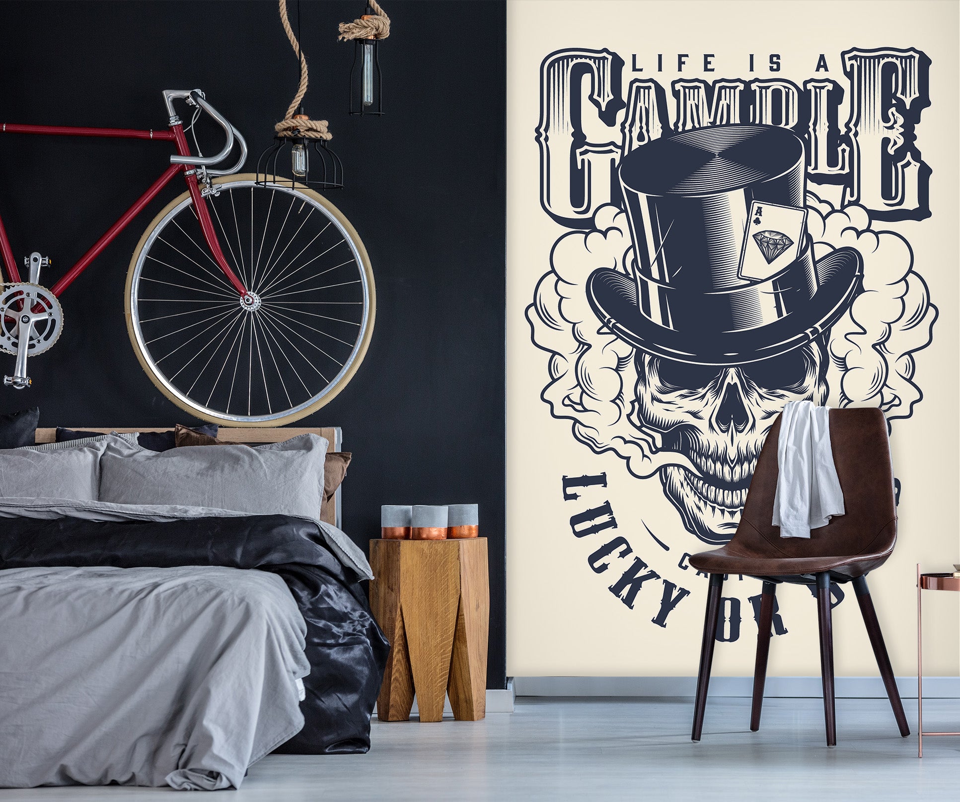 3D Top Hat Skull 57146 Wall Murals